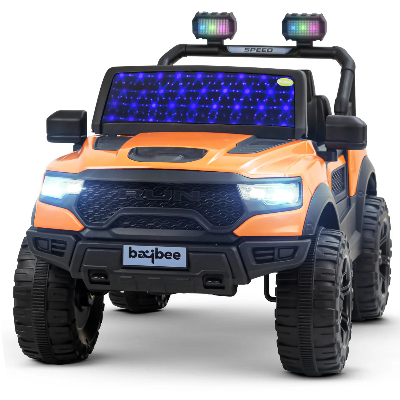 Baybee Run 2X2 Kids Battery Operated Jeep for Kids - Orange