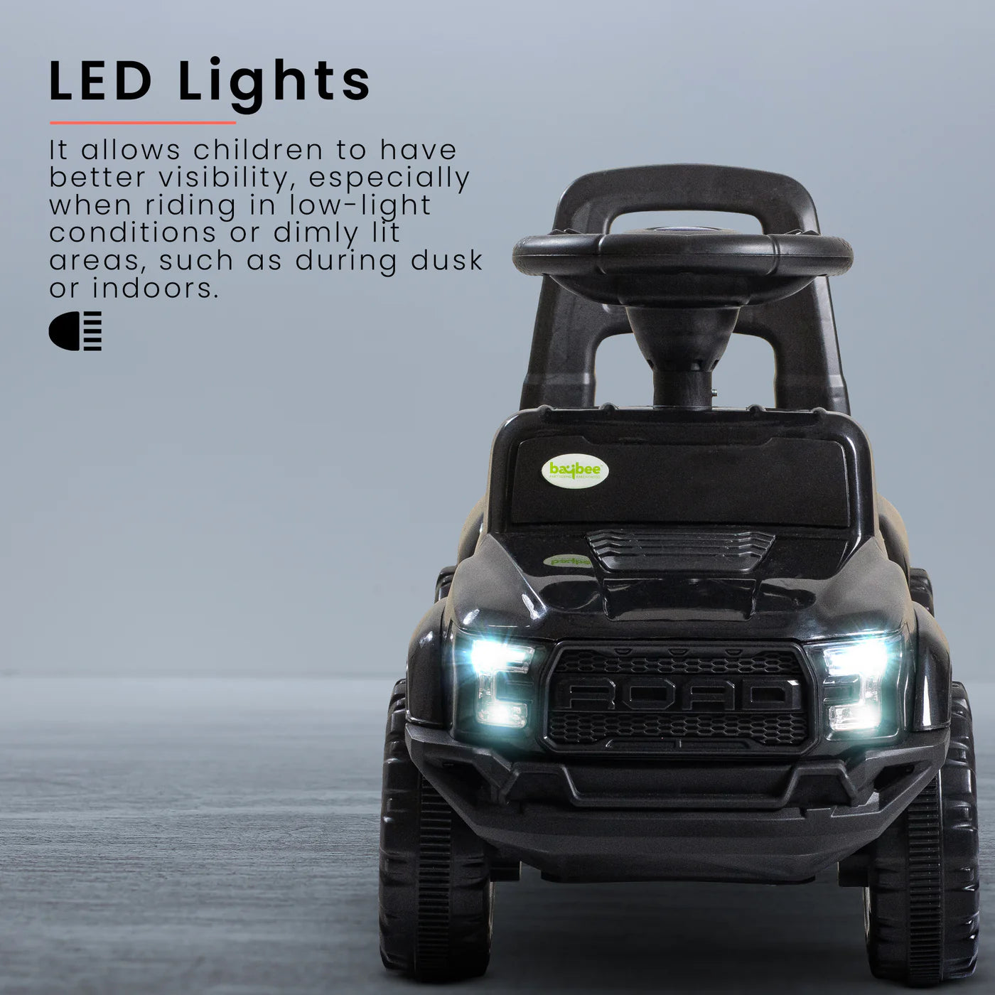 Baybee Push Ride on Baby Jeep for Kids Toys with LED Light & Storage Bin - 1 to 4 years