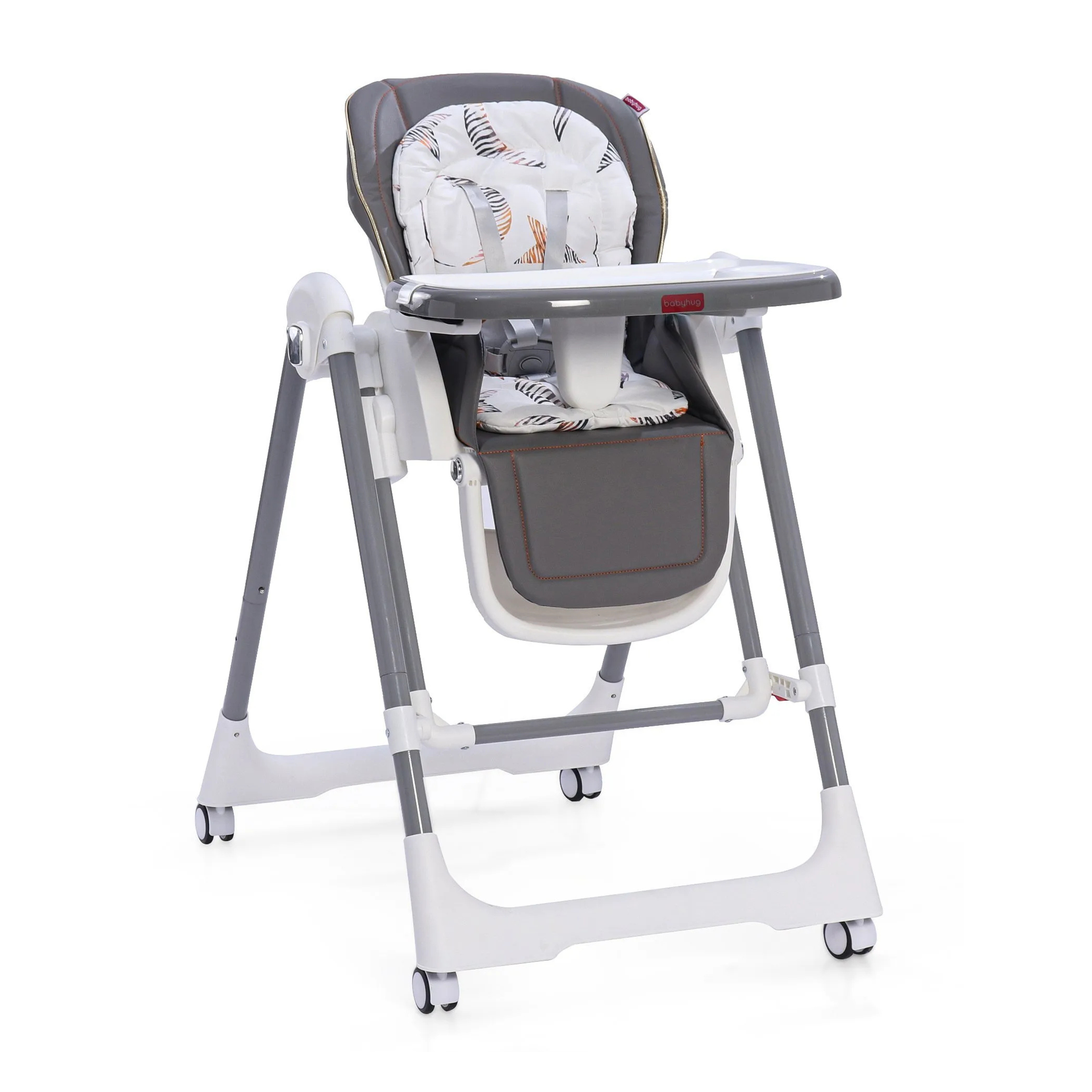 Apple Baby Smart 3-in-1 High Chair with Swing for Baby, Adjustable Height, Dual Tray, Reclinable Backrest & Footrest Feeding Chair for 6 Months - 5 Years Kids - Grey