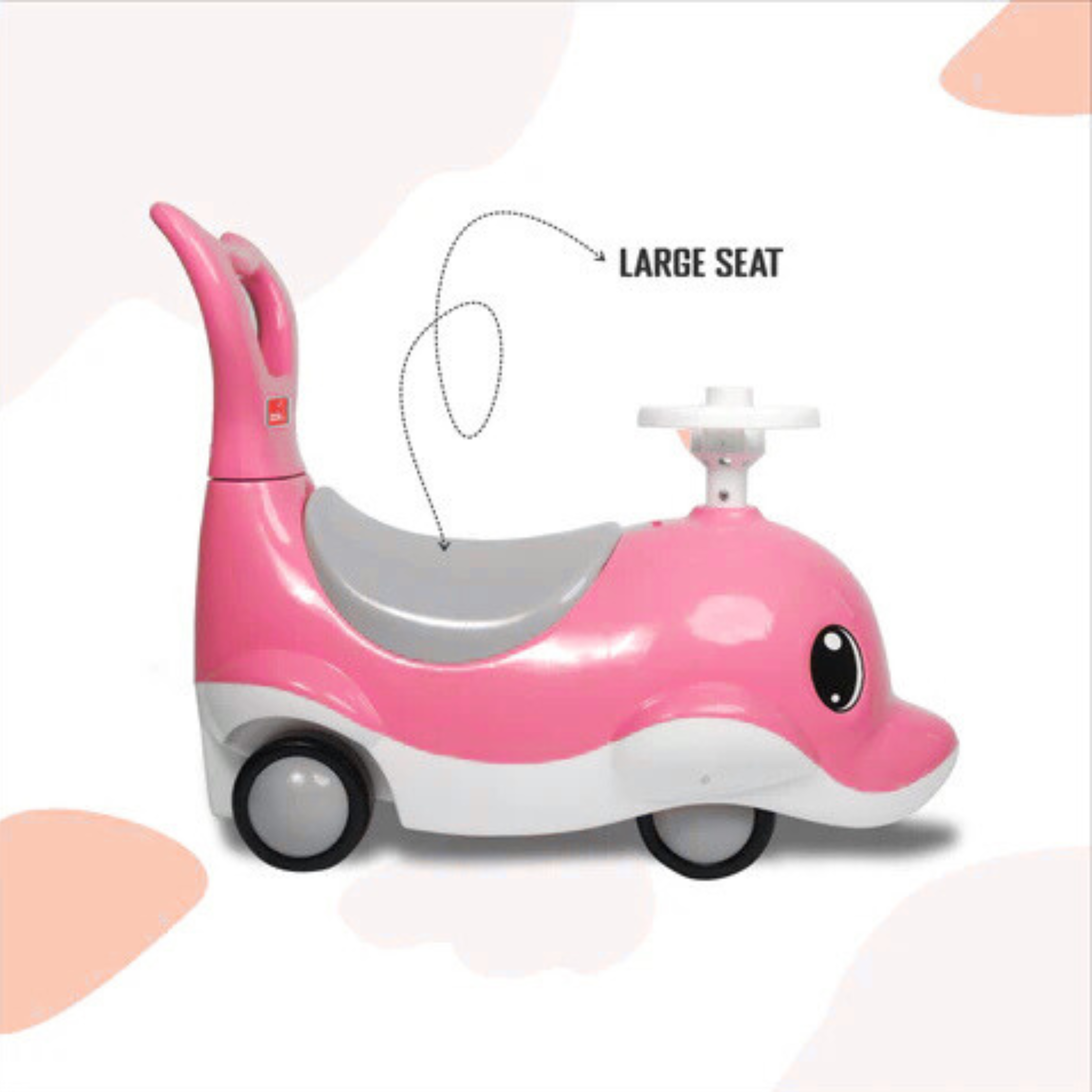 apple baby Shark Rider for Kids | Push Car Rider with Smooth Wheels Baby Car Suitable for Boys & Girls Age 0-3 Year | AR130 (PINK)