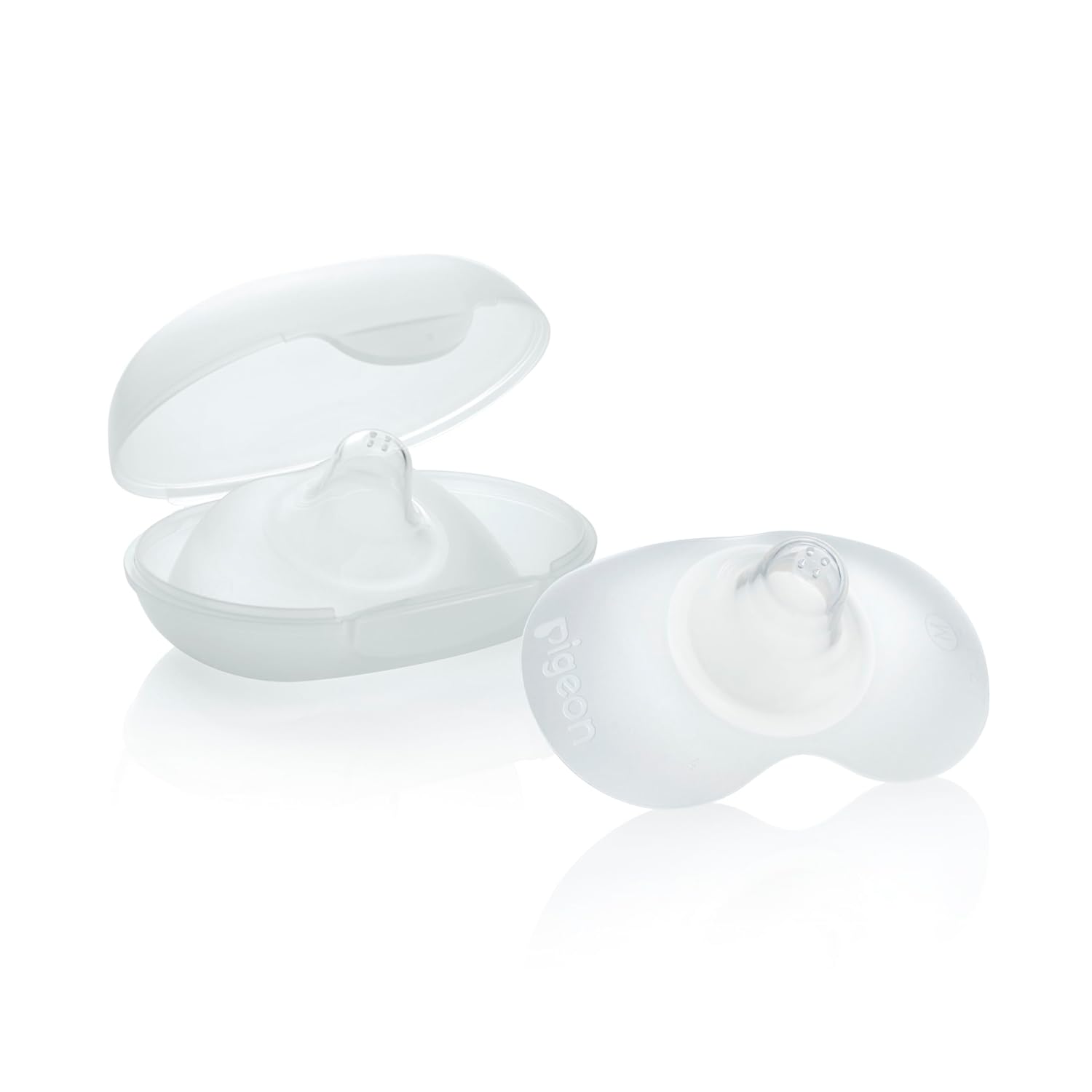 Pigeon Natural Feel Nipple Shield | Unique Shape Maximizes Skin To Skin Contact | Size 2 Below 13 - 16mm Nipple Diameter | BPA/BPS FREE - 2pc with case