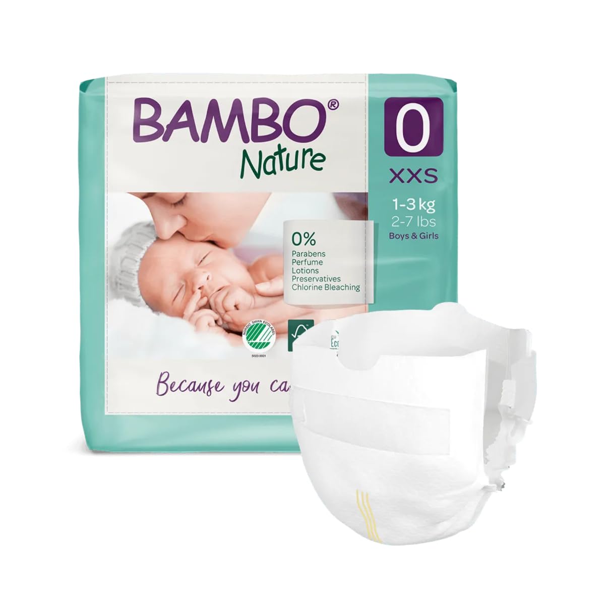 Bambo Nature Premium Baby Tape Diapers XXS (Size 0) (1-3 Kgs)