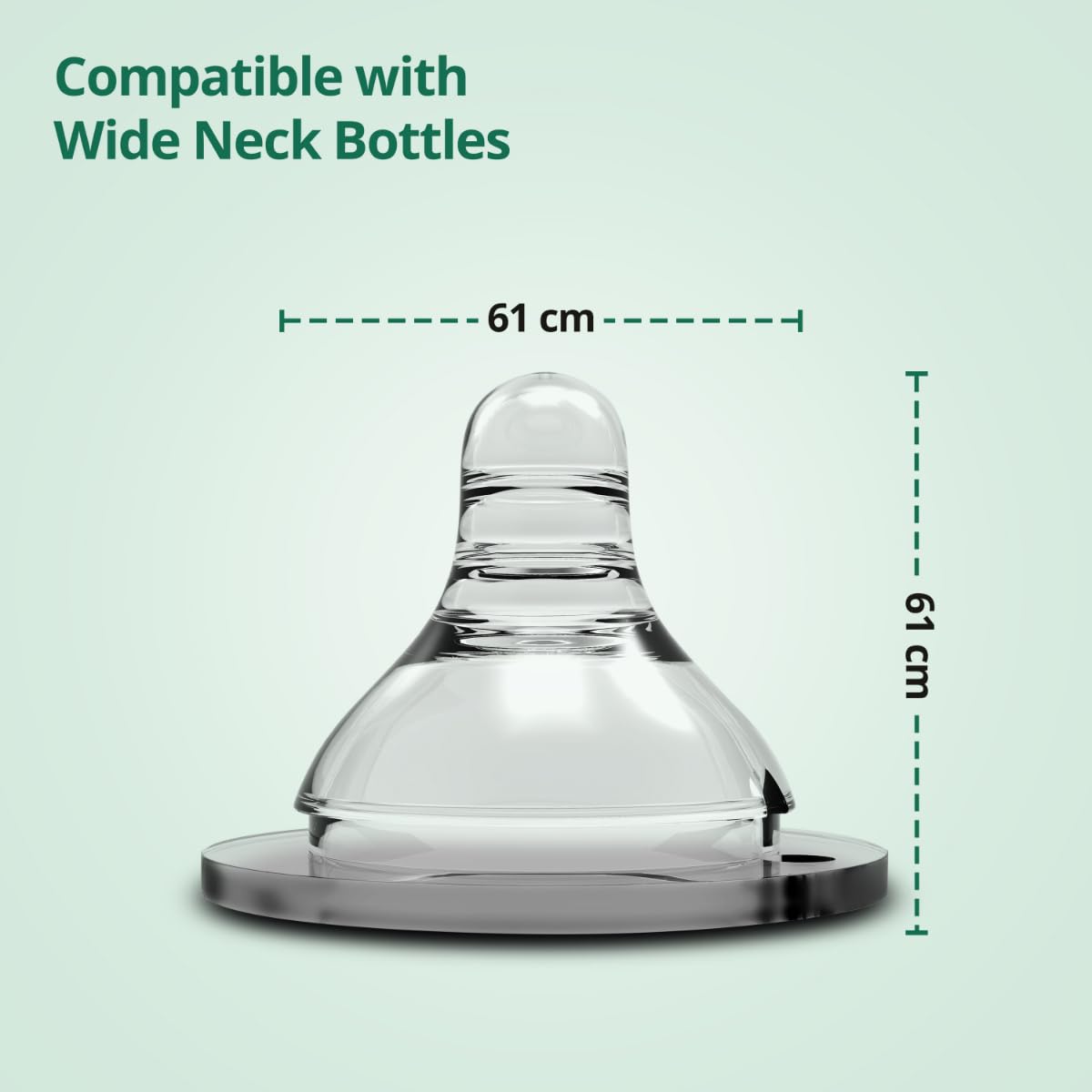 LuvLap Natura Flo Wide Neck Nipple | L Hole Fast Flow | Anti Colic Venting System | BPA FREE | 6M+ (1 Pair)