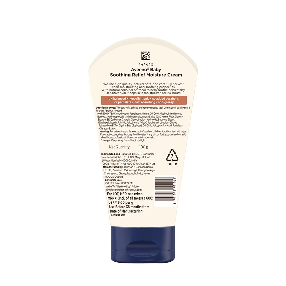 Aveeno Baby Soothing Relief Moisture Cream 100gm