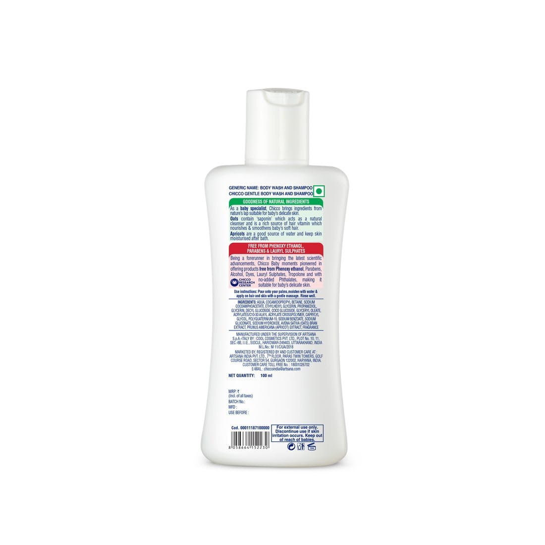 Chicco Baby Moments Gentle Body Wash and Shampoo 100ml