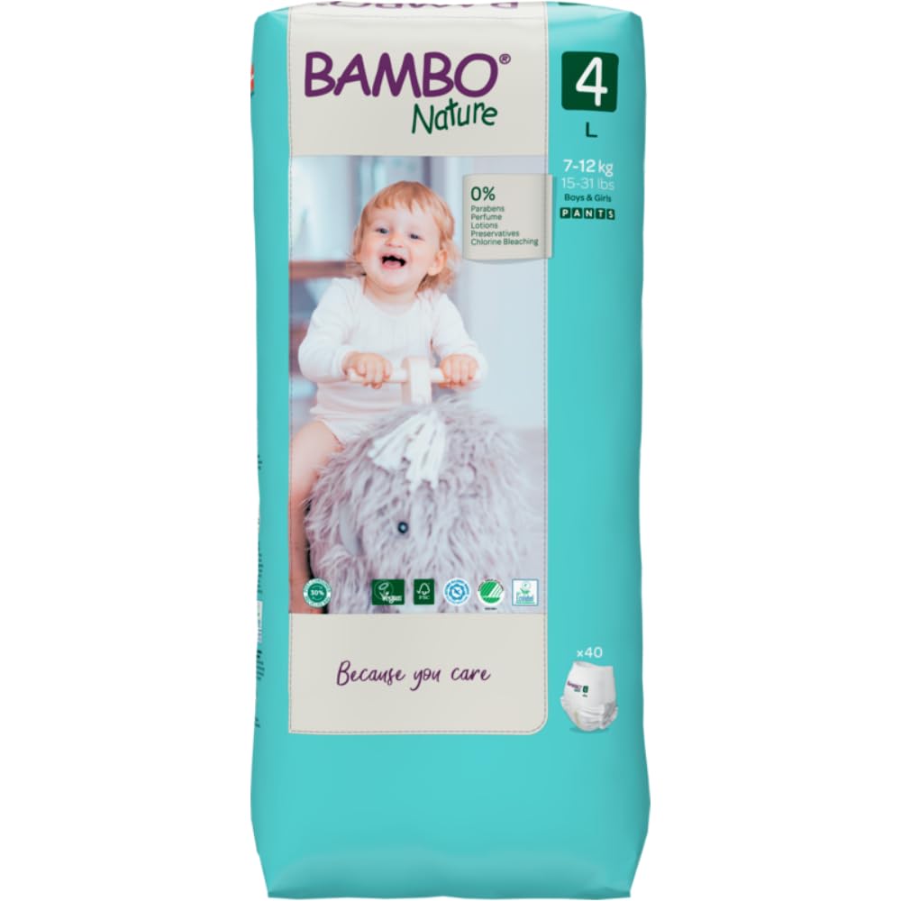 Bambo Nature Premium Baby Pant Diapers L (Size 4) (7-12 Kgs)
