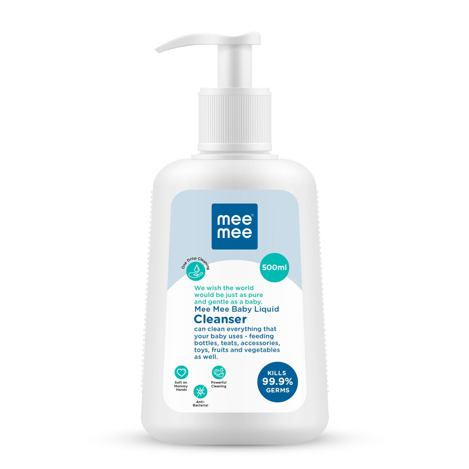 Mee Mee Baby Liquid Cleanser Can Clean Everything That Your Baby User - Feeding Bottle, Teats, Accessories, Toys, Fruits & Vegetables As well (500ml) - Free (10ml) Mild Laundry Detergent