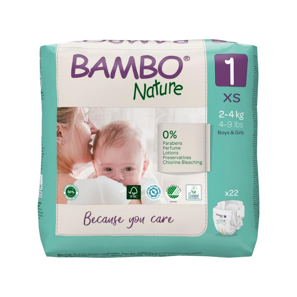 Bambo Nature Premium Baby Tape Diapers XS (Size 1) (2-4 Kgs)