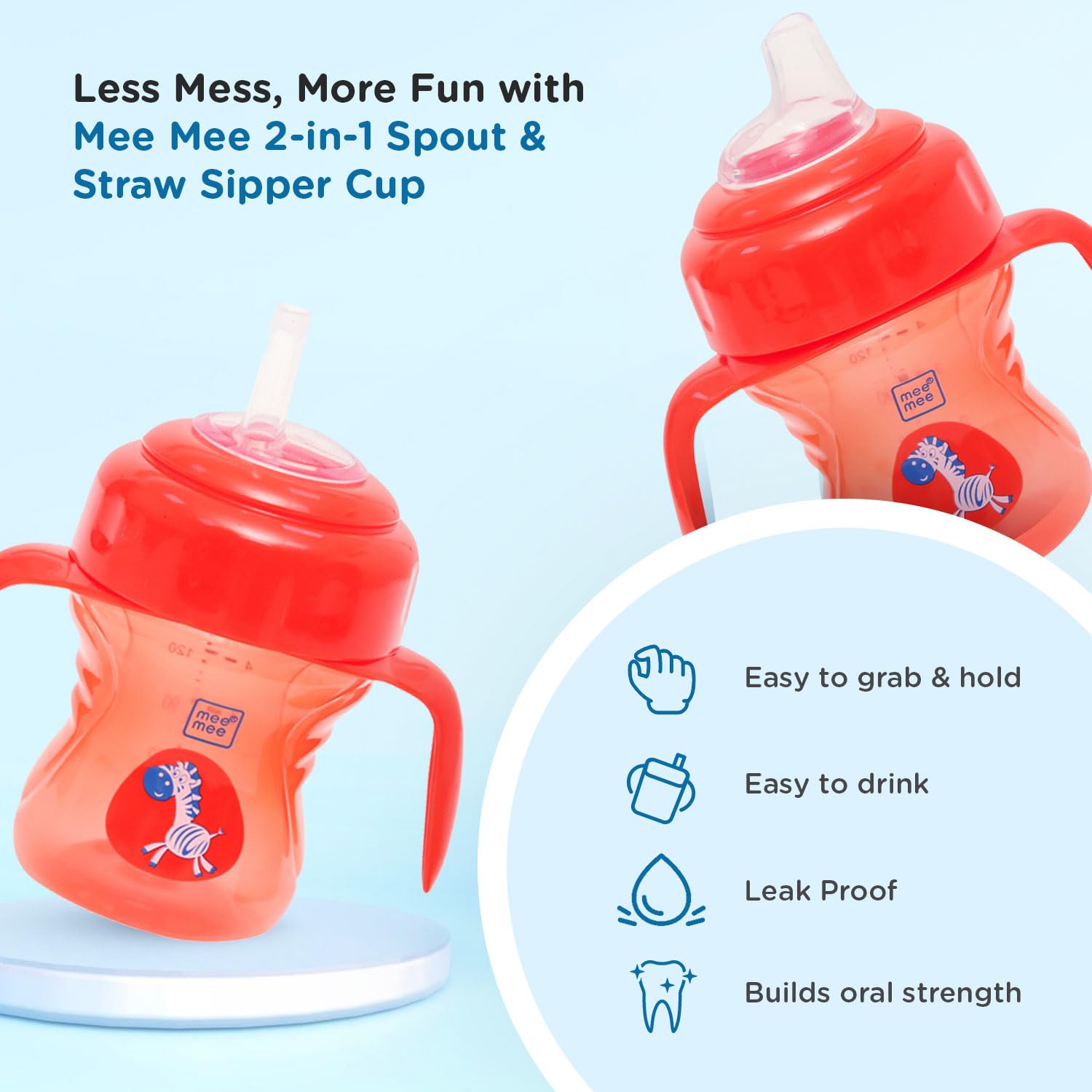 Mee Mee 2 in 1 Spout & Straw Sipper Cup 3M+ (150ml)