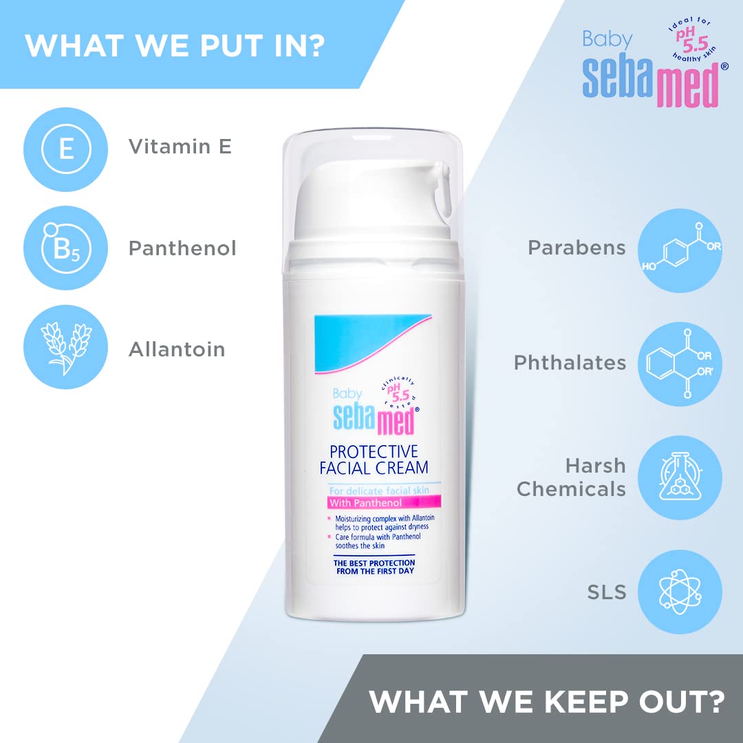 Sebamed Protective Facial Cream For Delicate Facial Skin With Panthenol - (100ml)