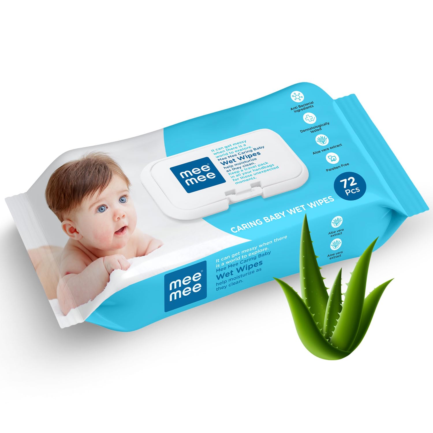 Mee Mee Caring Baby Wet Wipes - (72 pcs)