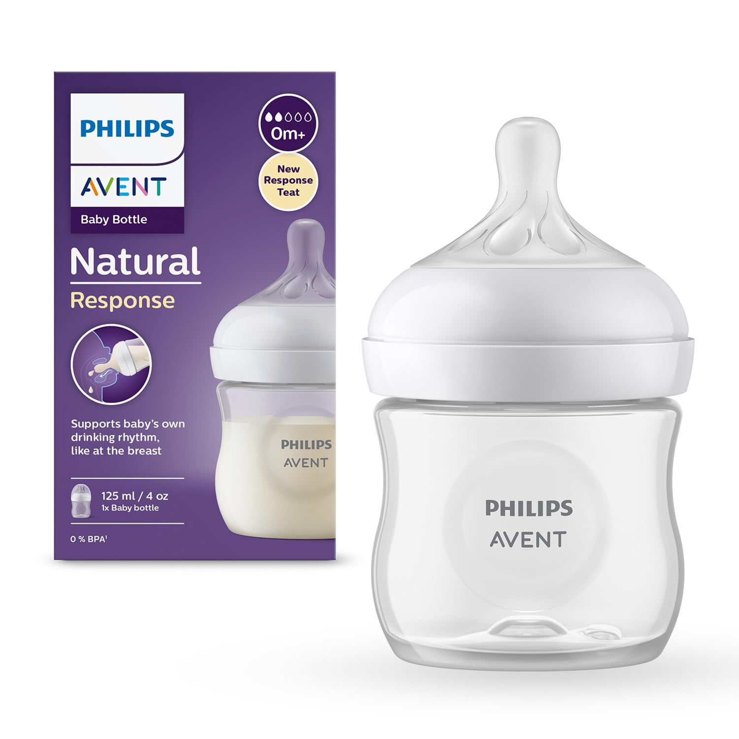 Philips Avent Feeding Bottle 125ml - Natural Response | ideal for 0 months+