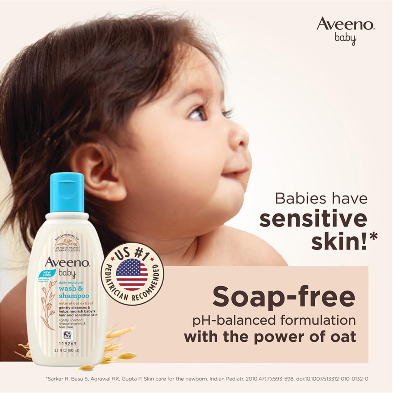 Aveeno Baby Daily Moisture Wash &amp; Shampoo 100ml