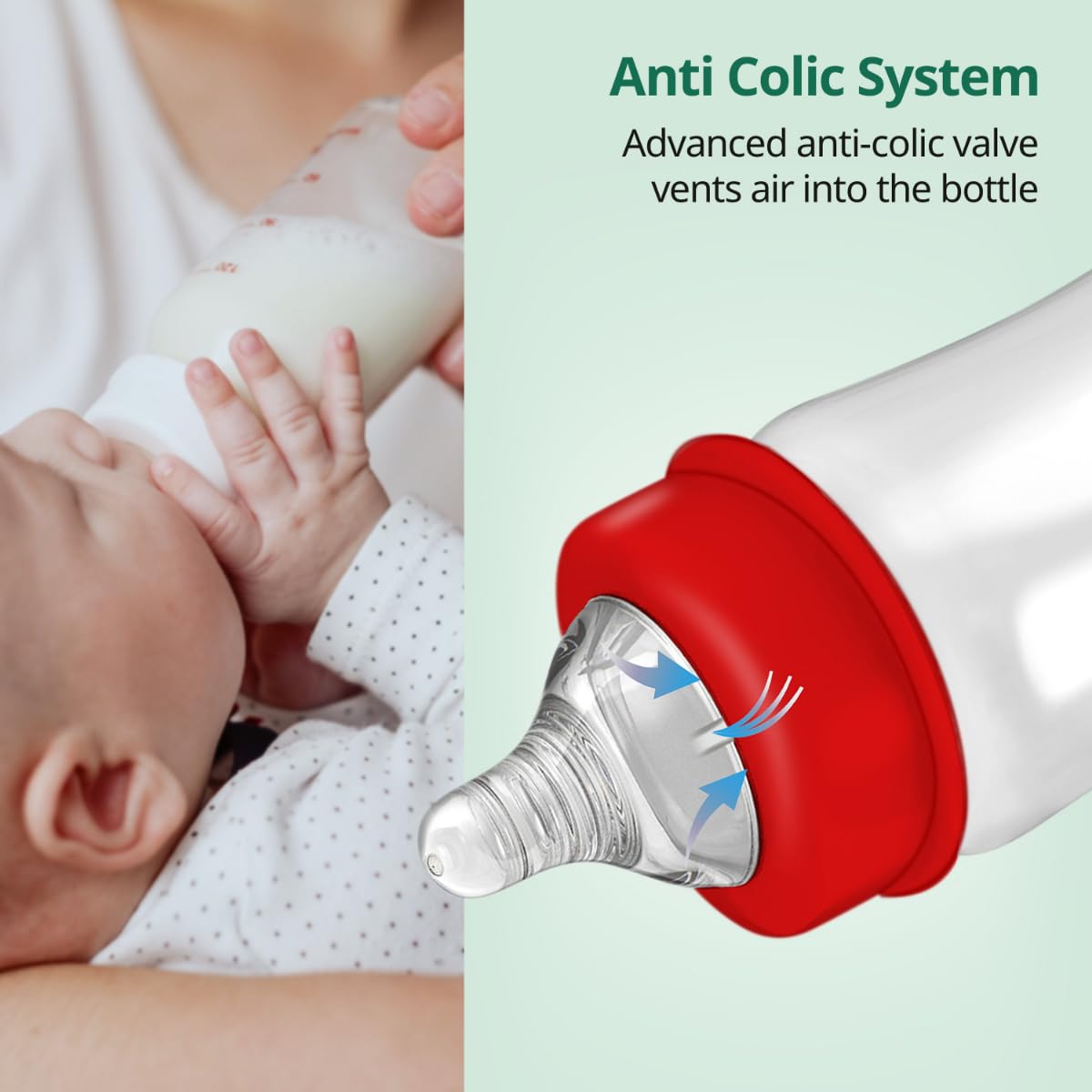 LuvLap Natural Flo Wide Neck Nipple | S Hole Slow Flow | BPA FREE | Anti Colic Venting System | 0M+ (1 pair)