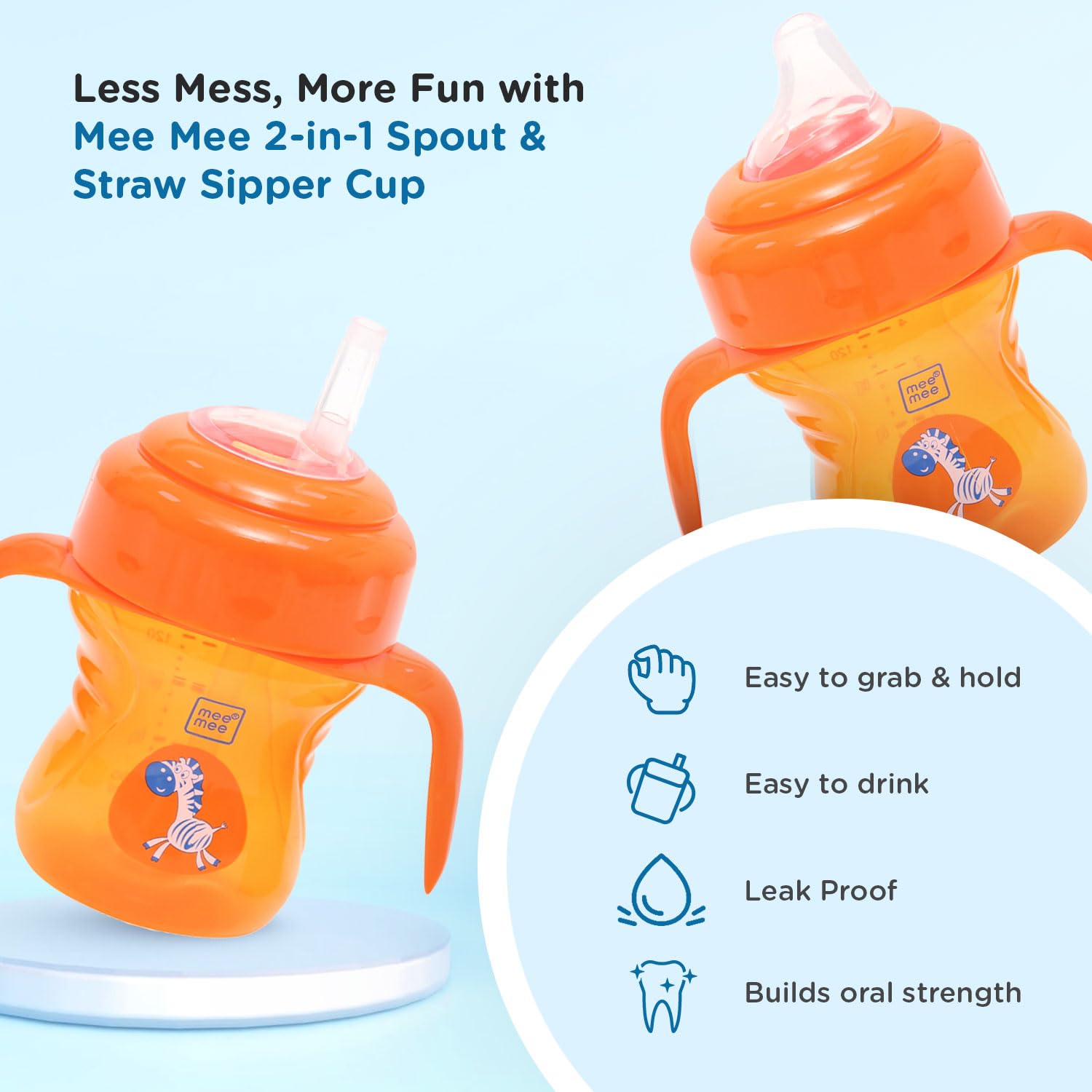 Mee Mee 2 in 1 Spout & Straw Sipper Cup 3M+ (150ml)