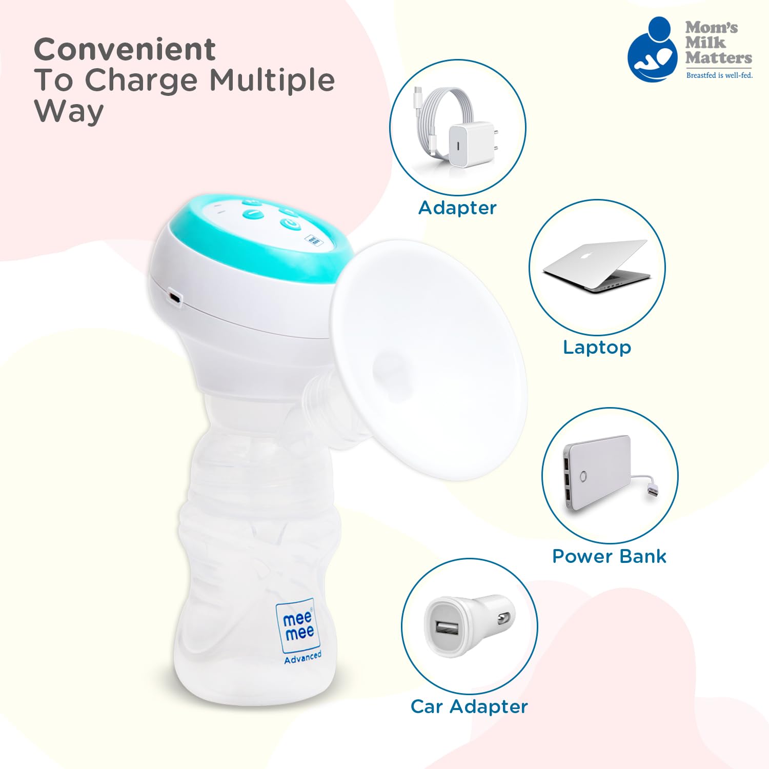 Mee Mee Advanced Electric Breast Pump | BPA Free | Dual Modes | Easy to Clean | 2 Free Breast Pads