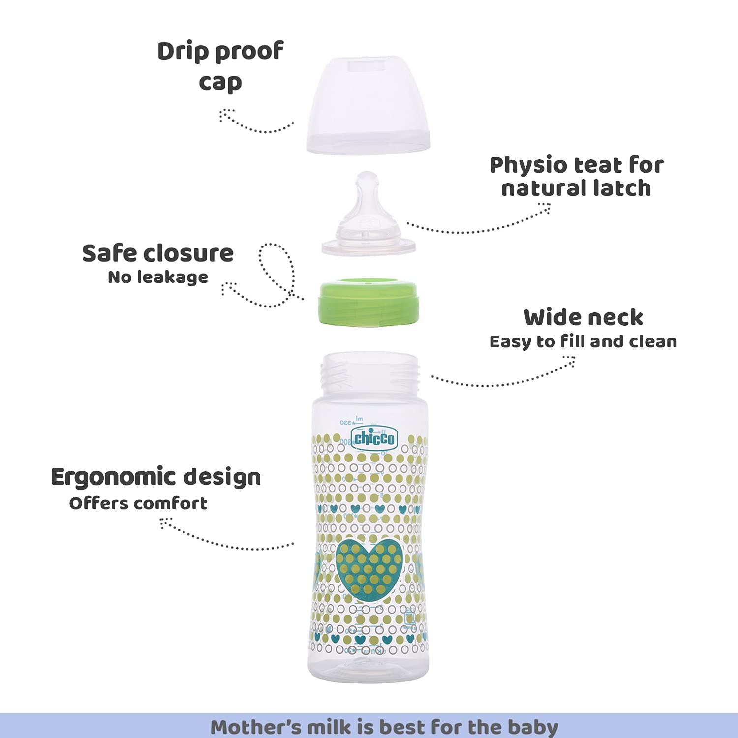 Chicco Feeding Bottle 4M+ (330ml)