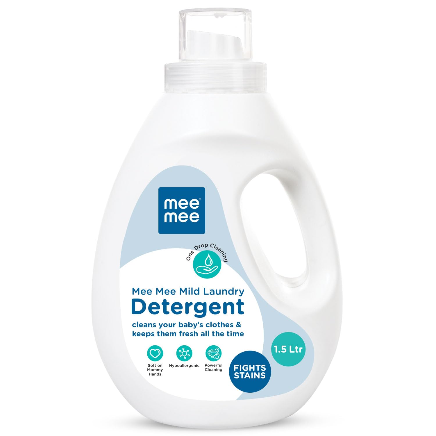 Mee Mee Mild Laundry Detergent Cleans Your Baby's Clothes & Keeps Them Fresh All The Time (1.5 Ltr) - Free 10ml Food Grade Cleanser