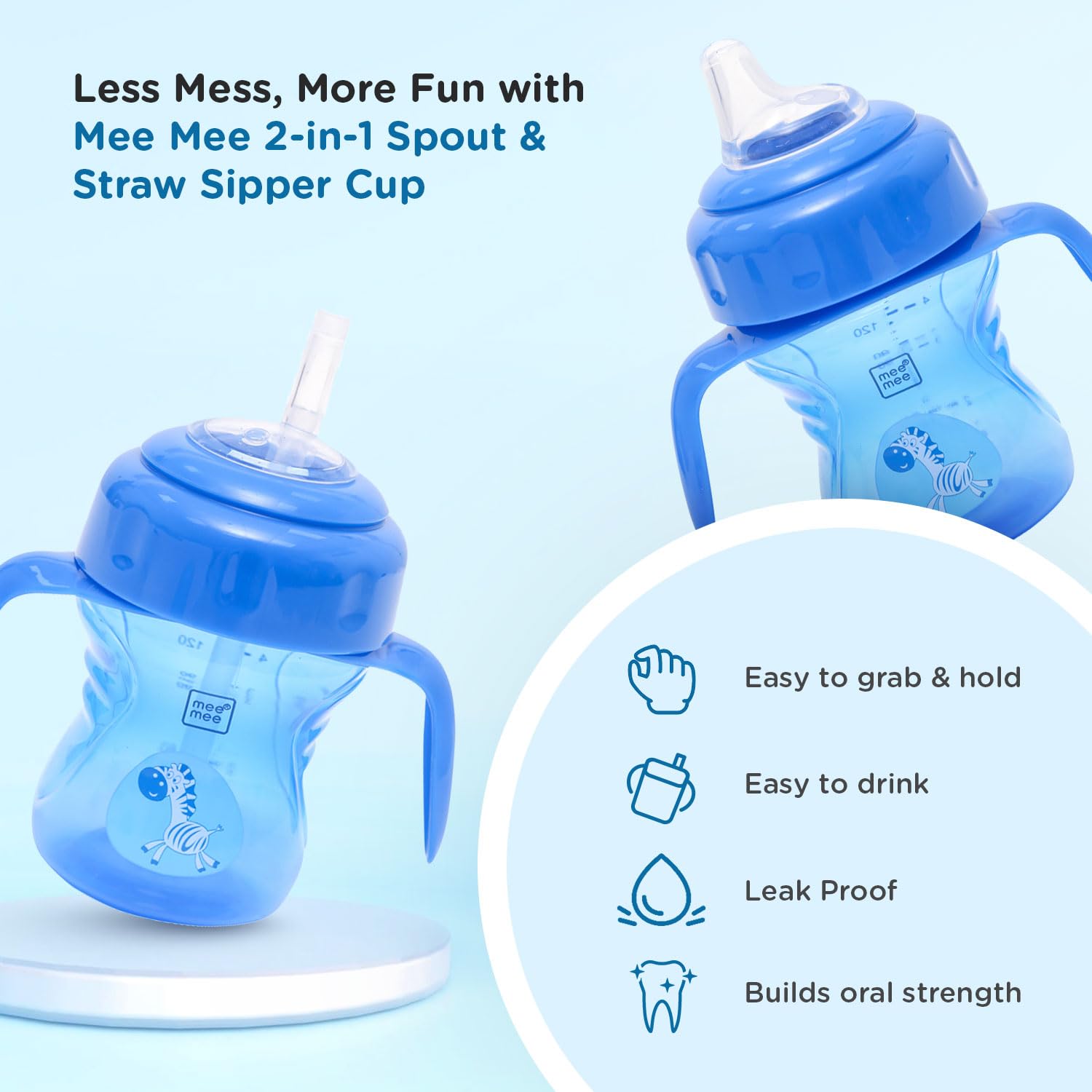 Mee Mee 2 in 1 Spout & Straw Sipper Cup 3M+ (150ml)