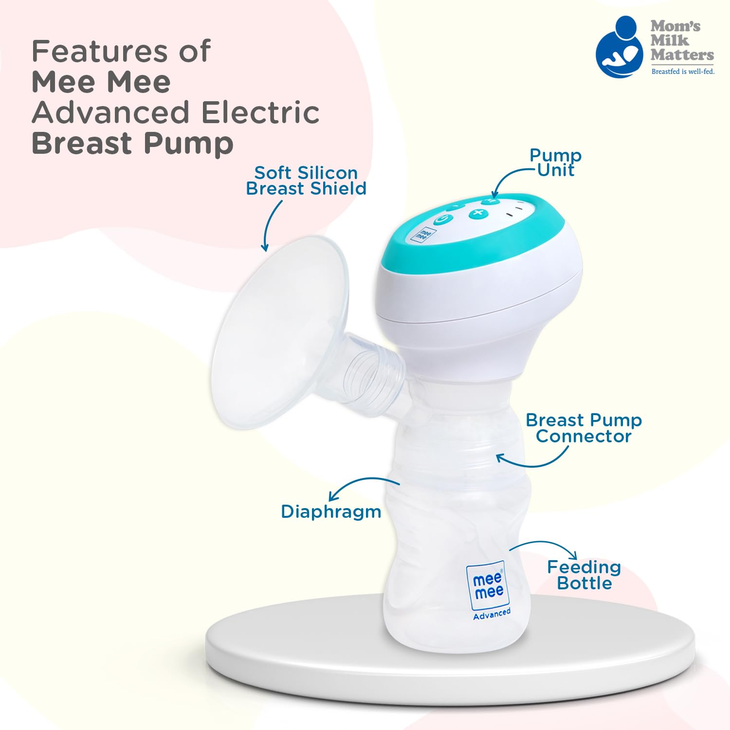 Mee Mee Advanced Electric Breast Pump | BPA Free | Dual Modes | Easy to Clean | 2 Free Breast Pads