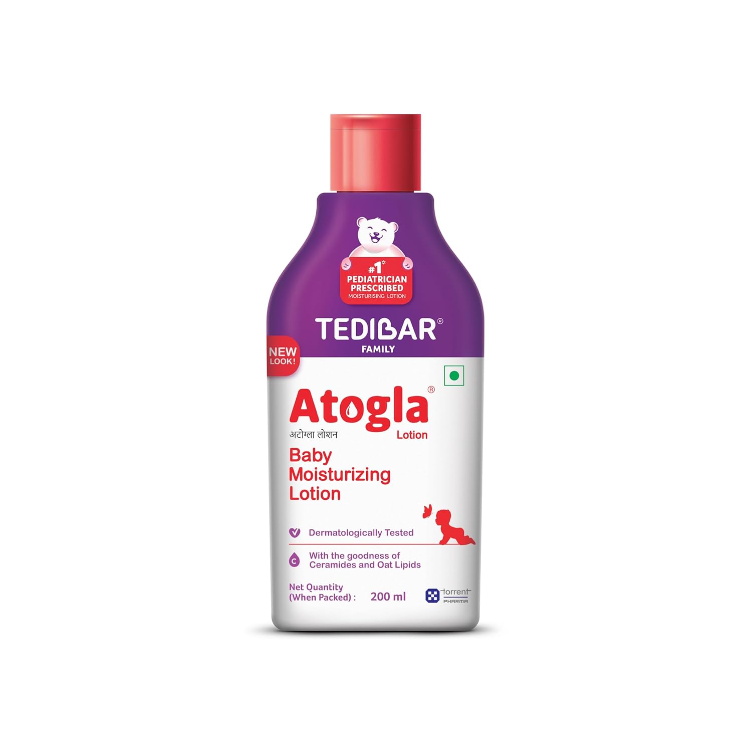 TediBar Atogla Baby Moisturizing Lotion | Dermatologically Tested | With the Goodness of Ceramides & Oat Lipids - 200ml