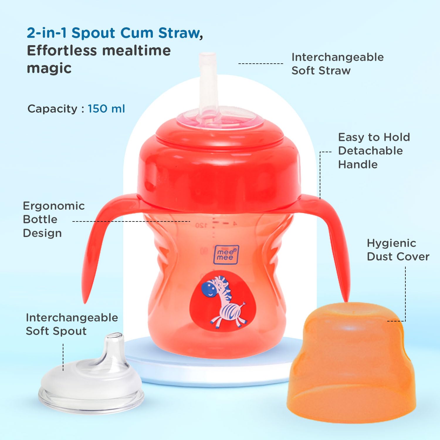 Mee Mee 2 in 1 Spout & Straw Sipper Cup 3M+ (150ml)