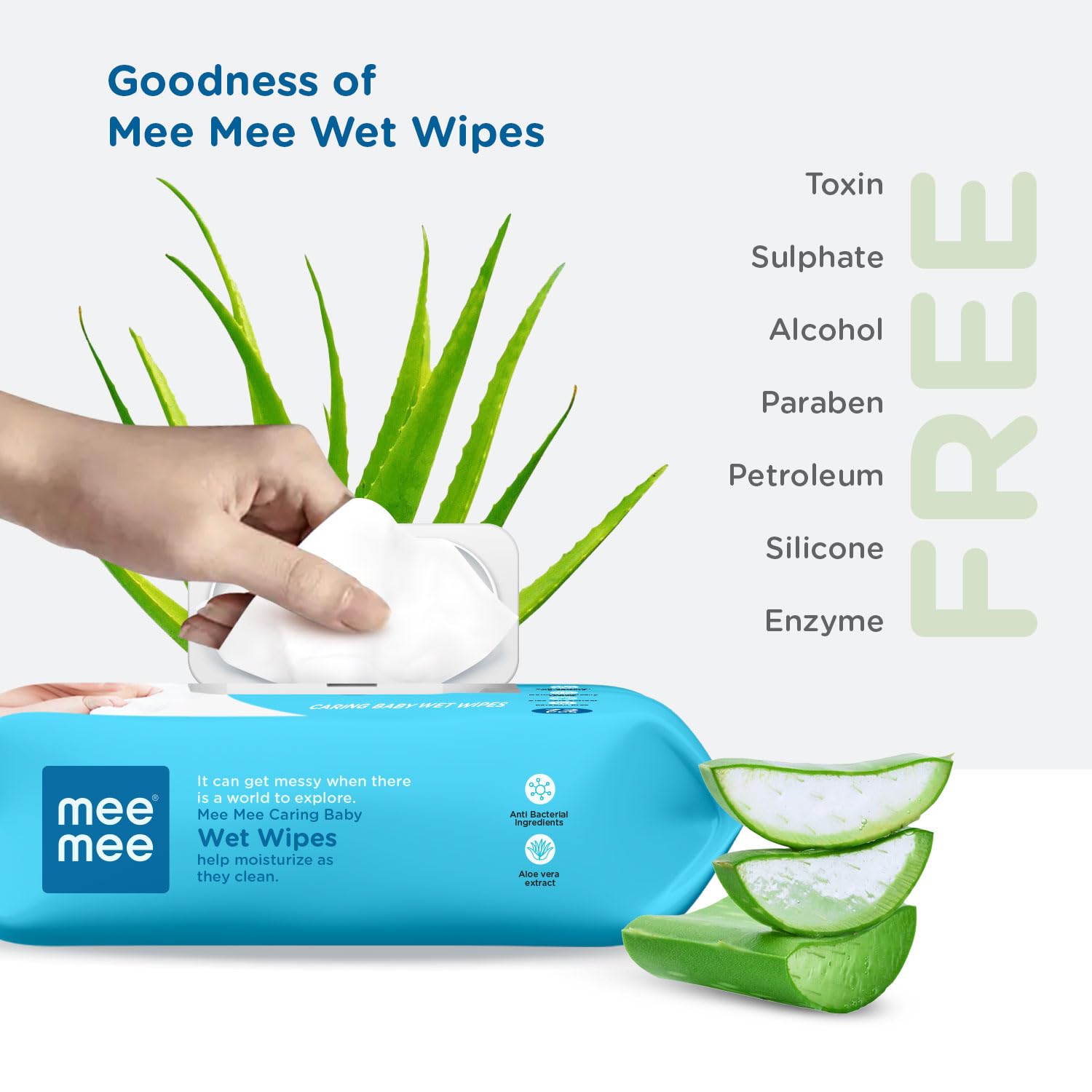 Mee Mee Caring Baby Wet Wipes - (72 pcs)