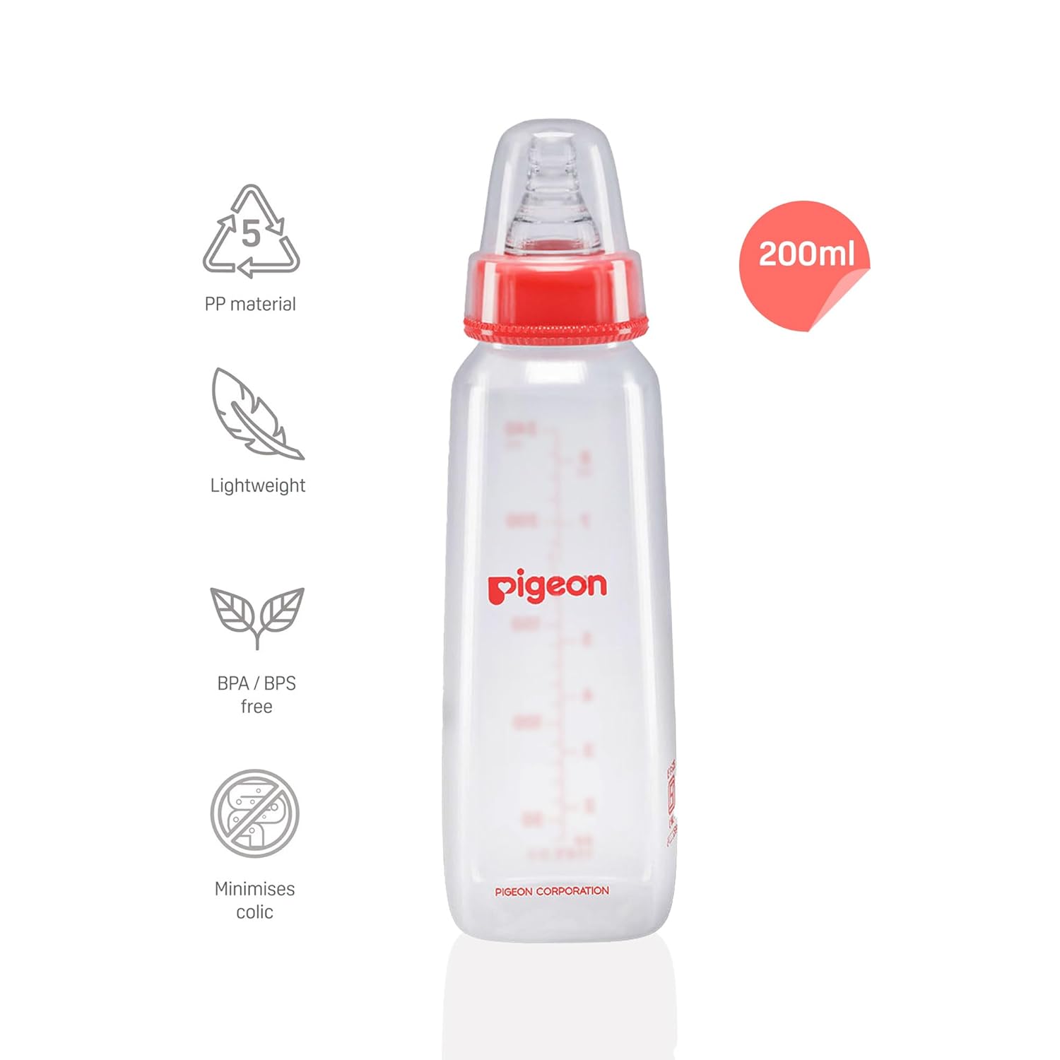 Pigeon Flexible PP Bottle | BPA/BPS Free (200ml/6oz) - 4M+