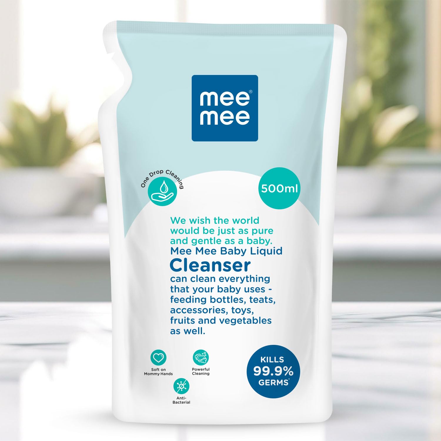 Mee Mee Baby Liquid Cleanser Can Clean Everything That Your Baby User - Feeding Bottle, Teats, Accessories, Toys, Fruits & Vegetables As well - (500ml) Refill Pack