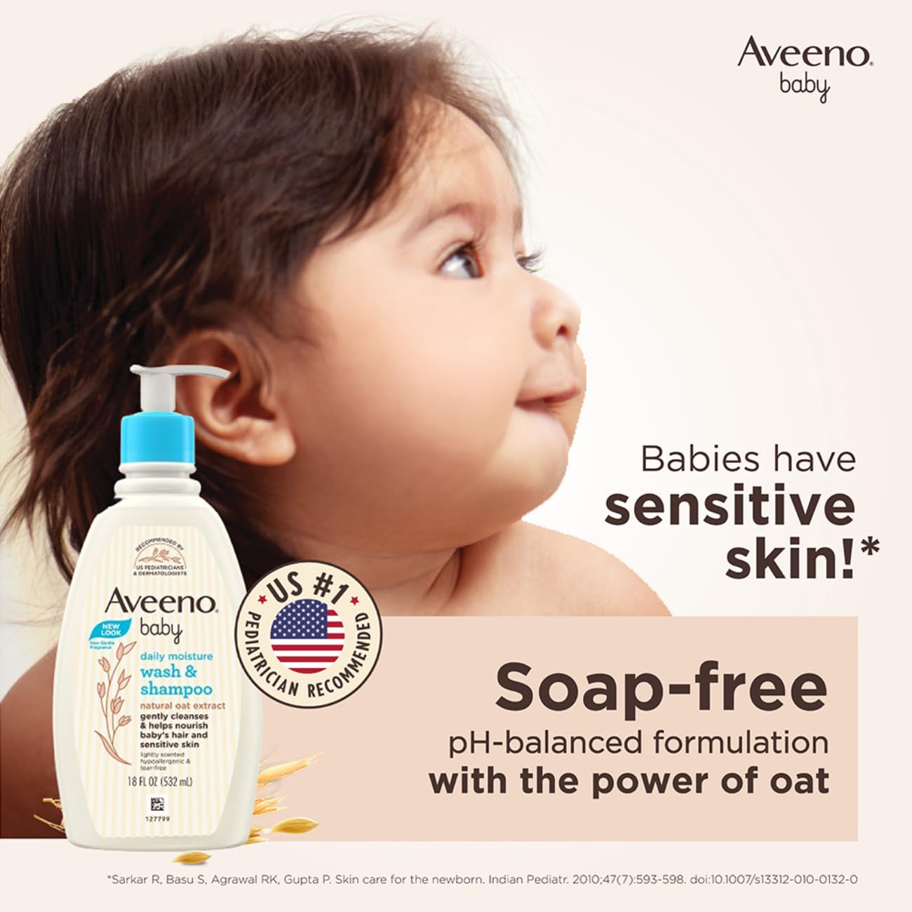 Aveeno Baby Daily Moisture Wash &amp; Shampoo 532ml