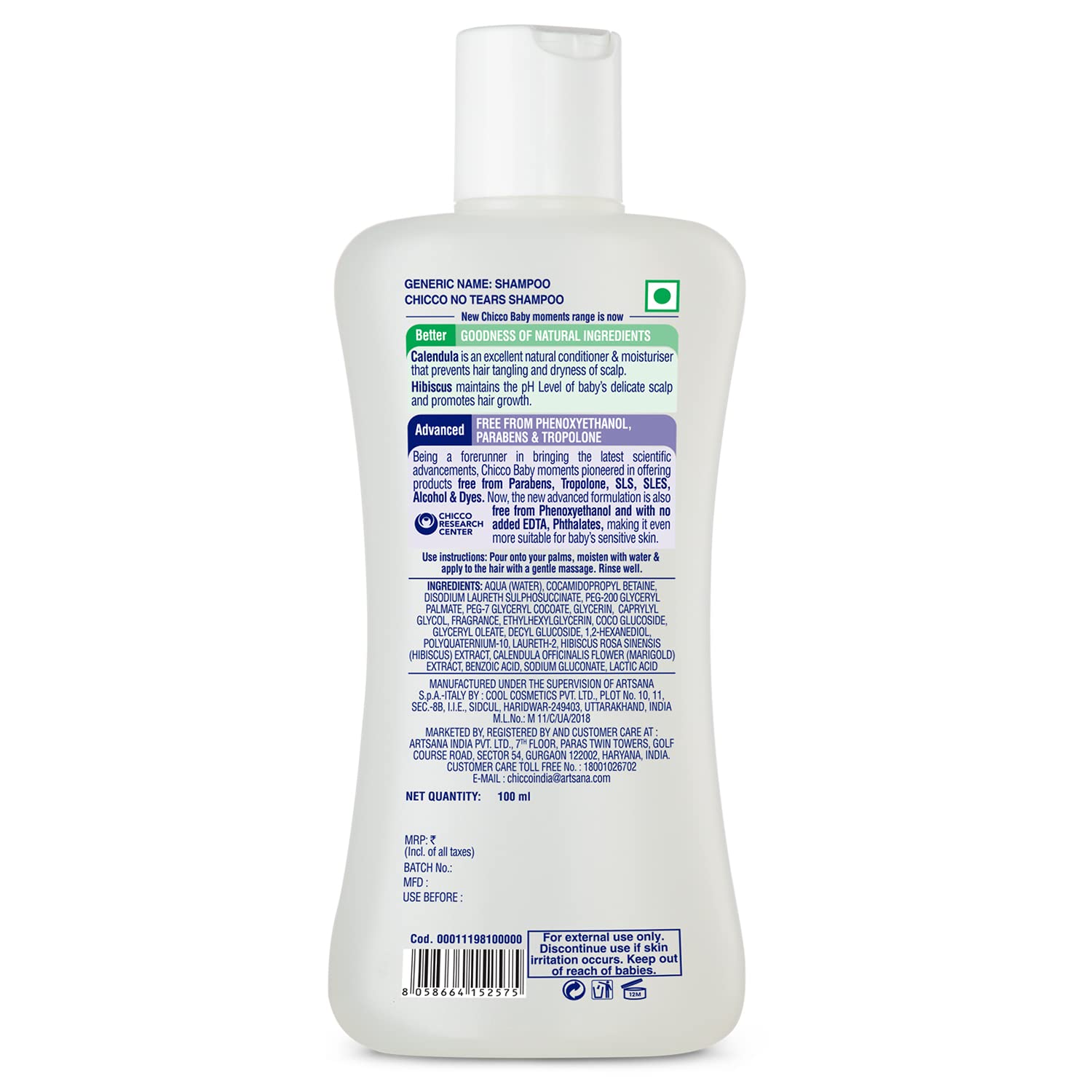 Chicco Baby Moments Shampoo 100ml