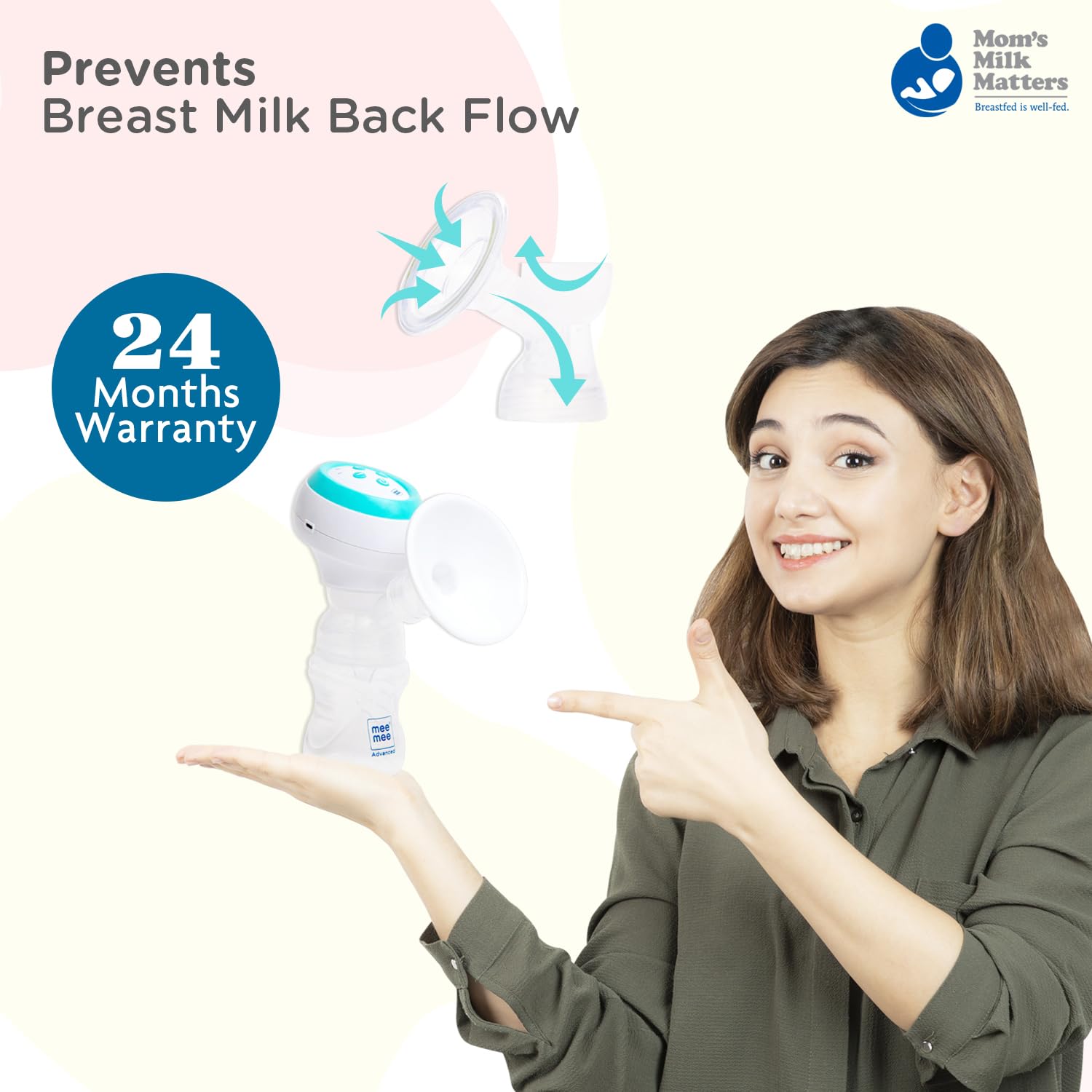 Mee Mee Advanced Electric Breast Pump | BPA Free | Dual Modes | Easy to Clean | 2 Free Breast Pads