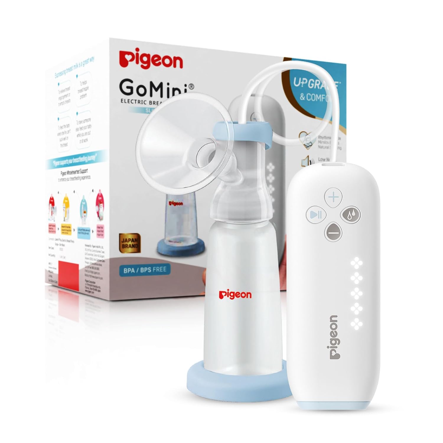 Pigeon GoMini+ Electric Breast Pump | Wide Neck - Single | BPA/BPS FREE