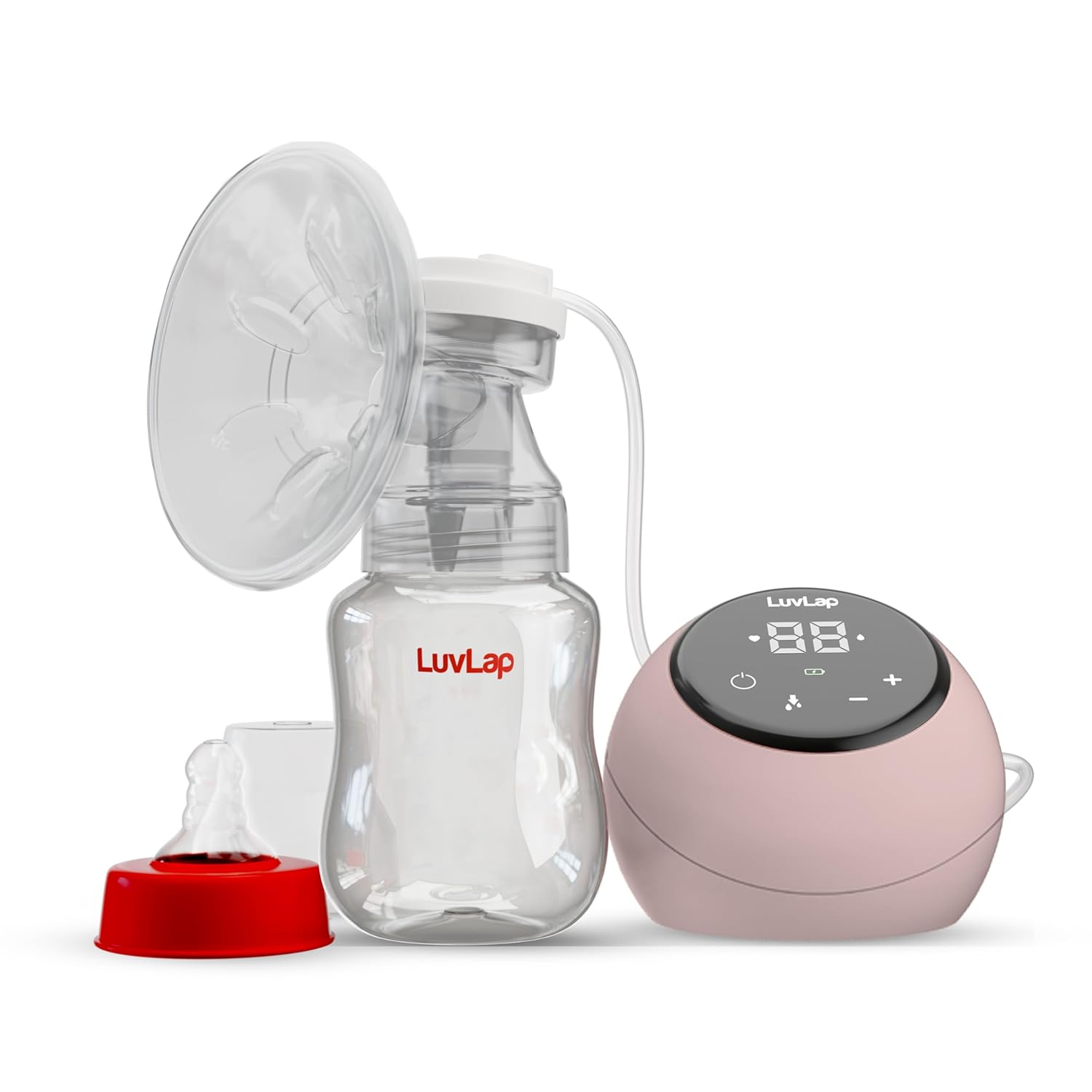 LuvLap Adore Electric Breast Pump | Soft Massage Cushion Gentle on Skin | 2 Modes with 9 Intensity Level | BPA FREE | 2 Free Breast pads