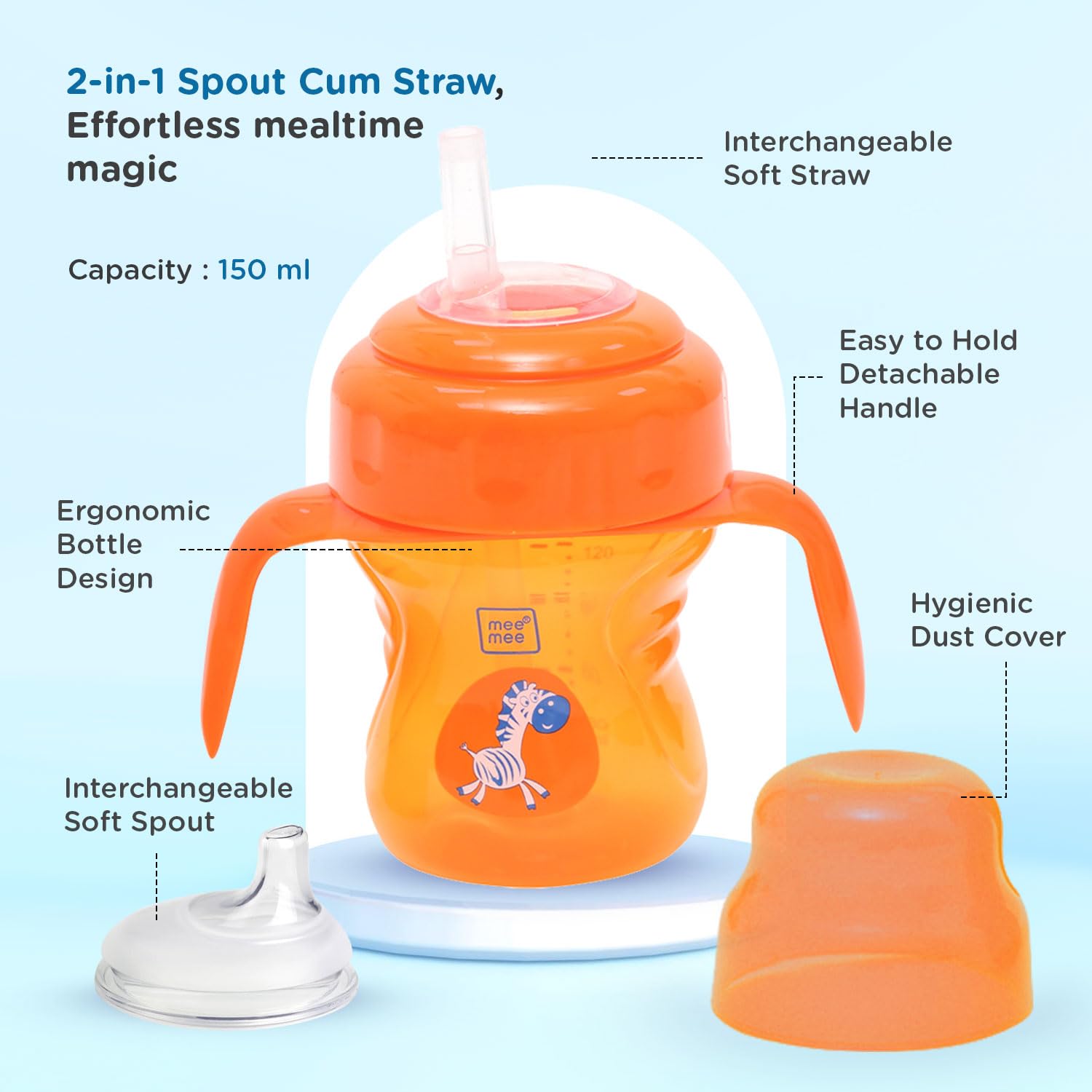 Mee Mee 2 in 1 Spout & Straw Sipper Cup 3M+ (150ml)