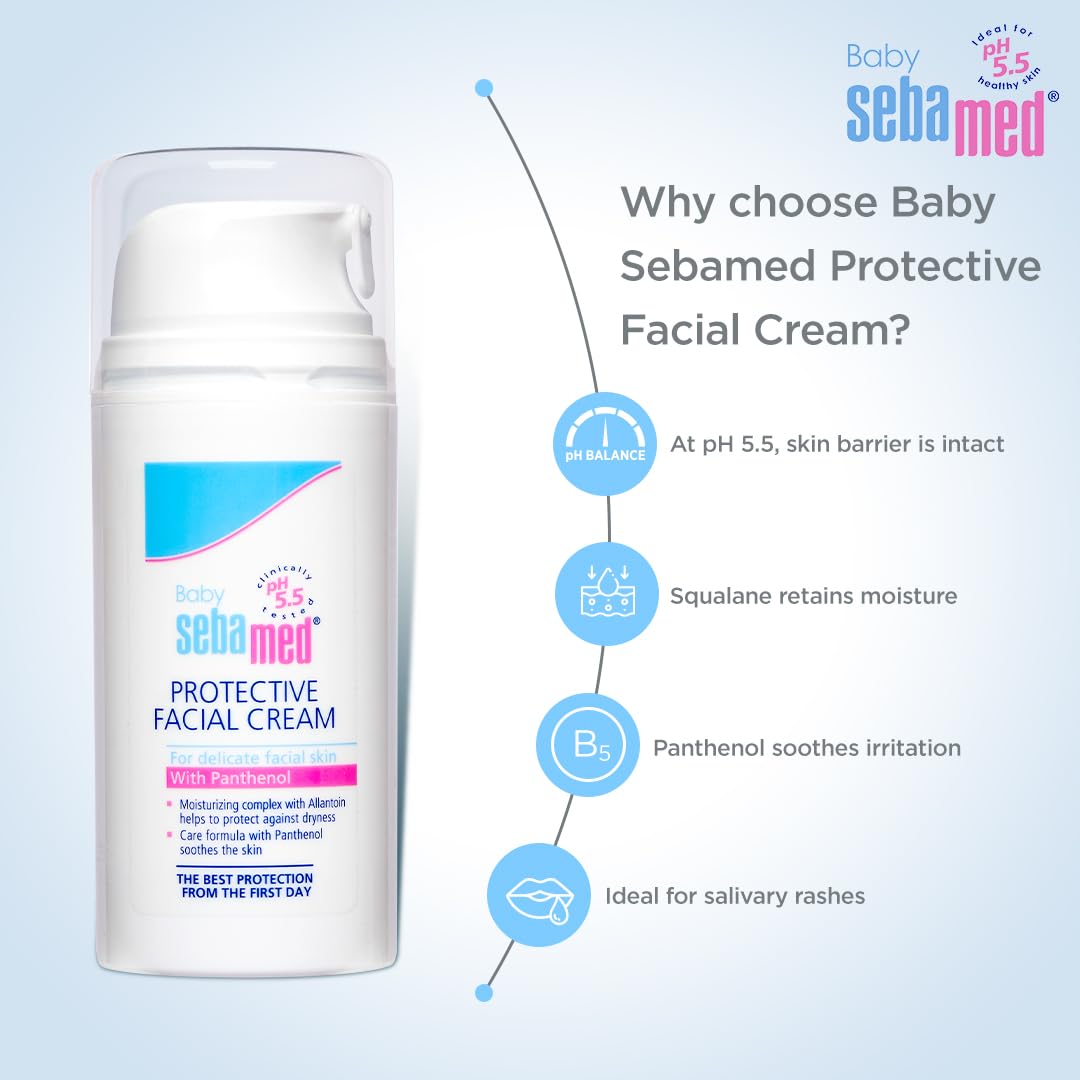 Sebamed Protective Facial Cream For Delicate Facial Skin With Panthenol - (100ml)