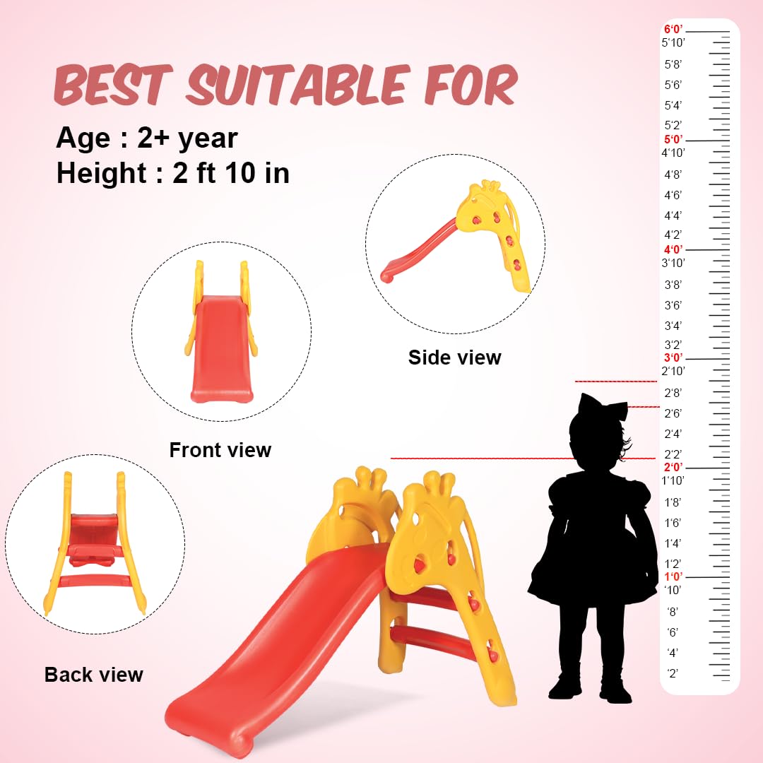 Playgro Giraffe Slide - Red & Yellow | Safe & Fun - Indoor/Outdoor Toy | Ideal for Boys/Girls - 2-4 years | 2+ Years Red Yellow