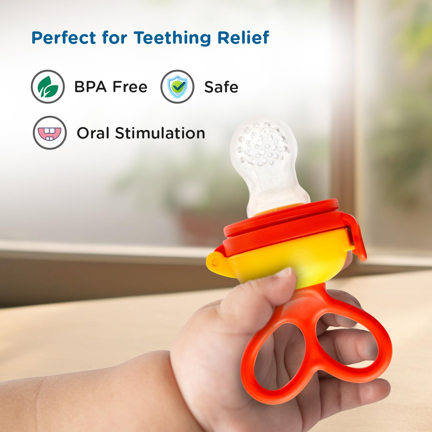 Mee Mee Advance Fruit & Food Nutritional Tiny Taste Feeder With Feed Pusher | Free Extra Soft Silicon Sack (4M+)