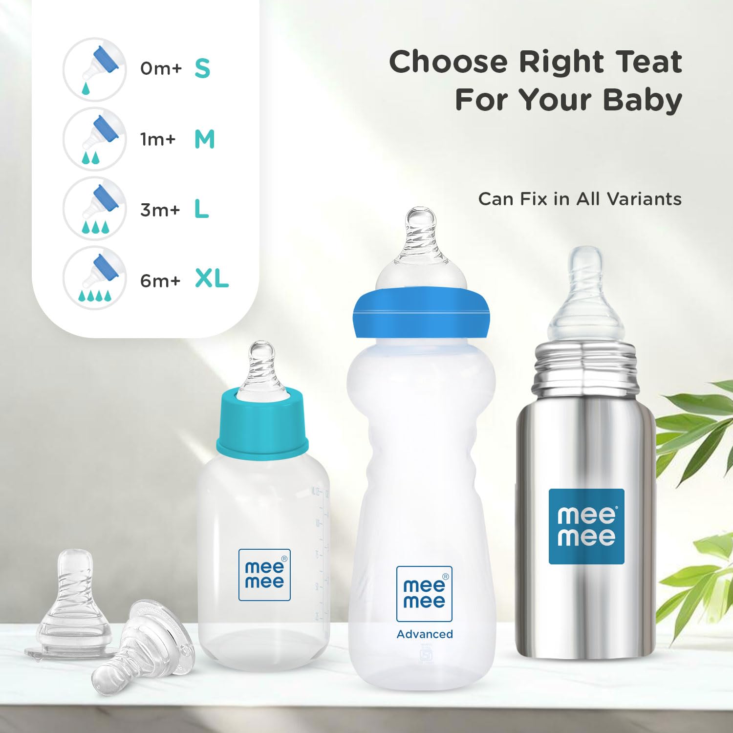 Mee Mee Anti-Colic Eazy Flo Silicone Teat (2pcs) - 0M+