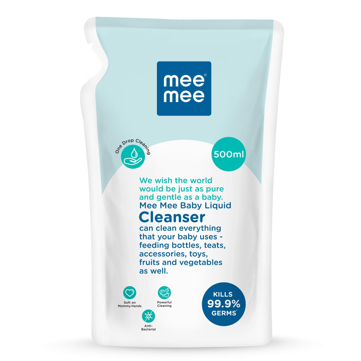 Mee Mee Baby Liquid Cleanser Can Clean Everything That Your Baby User - Feeding Bottle, Teats, Accessories, Toys, Fruits & Vegetables As well - (500ml) Refill Pack