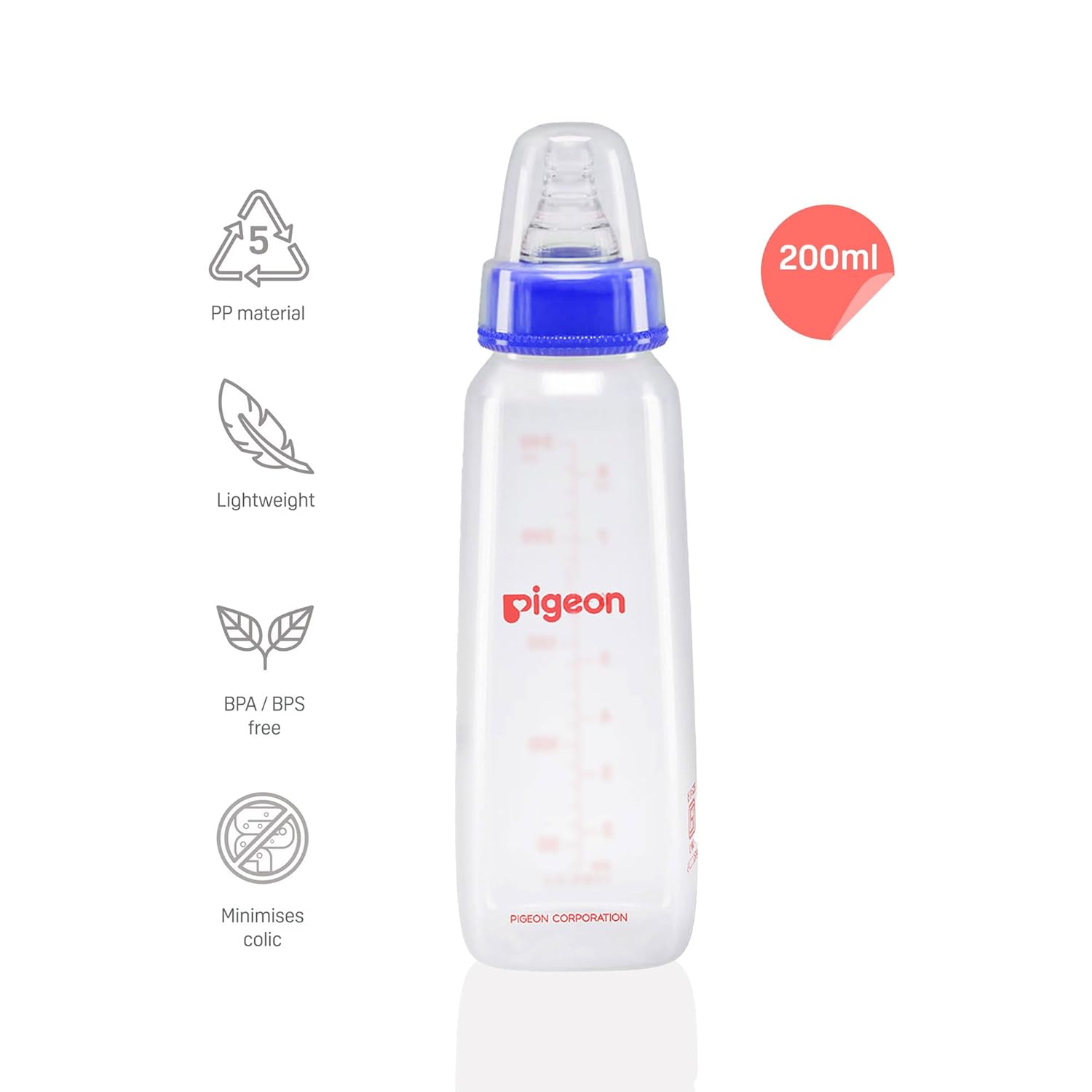 Pigeon Flexible PP Bottle | BPA/BPS Free (200ml/6oz) - 4M+
