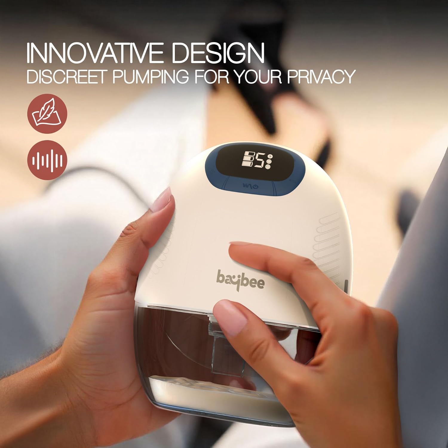 Baybee Silent Wearable Electric Breast Pump (S30) | 4 Mode, 12 Levels, Light & Convenient, Easy Cleaning