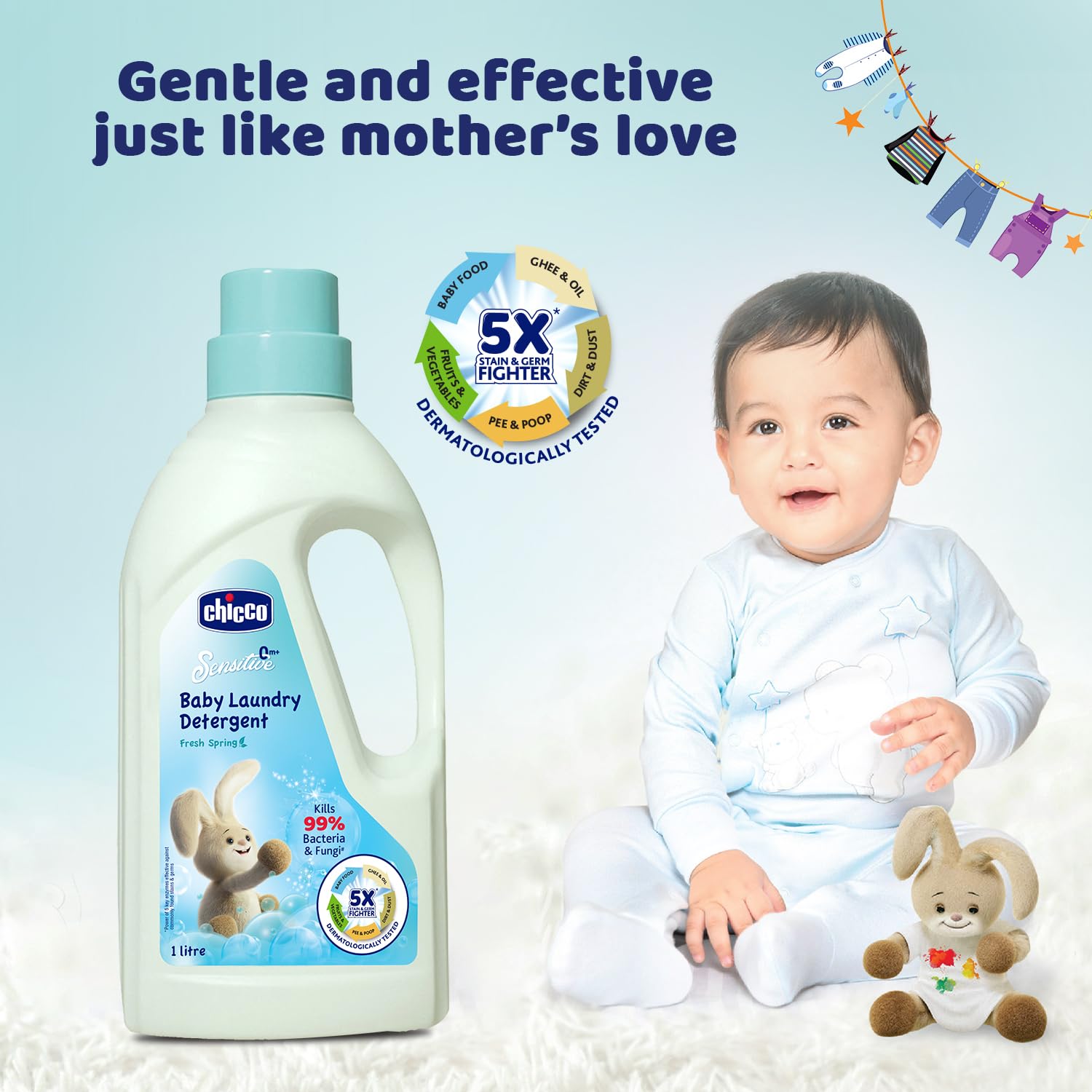 Chicco Baby Laundry Detergent - Fresh Spring (1 LTR)