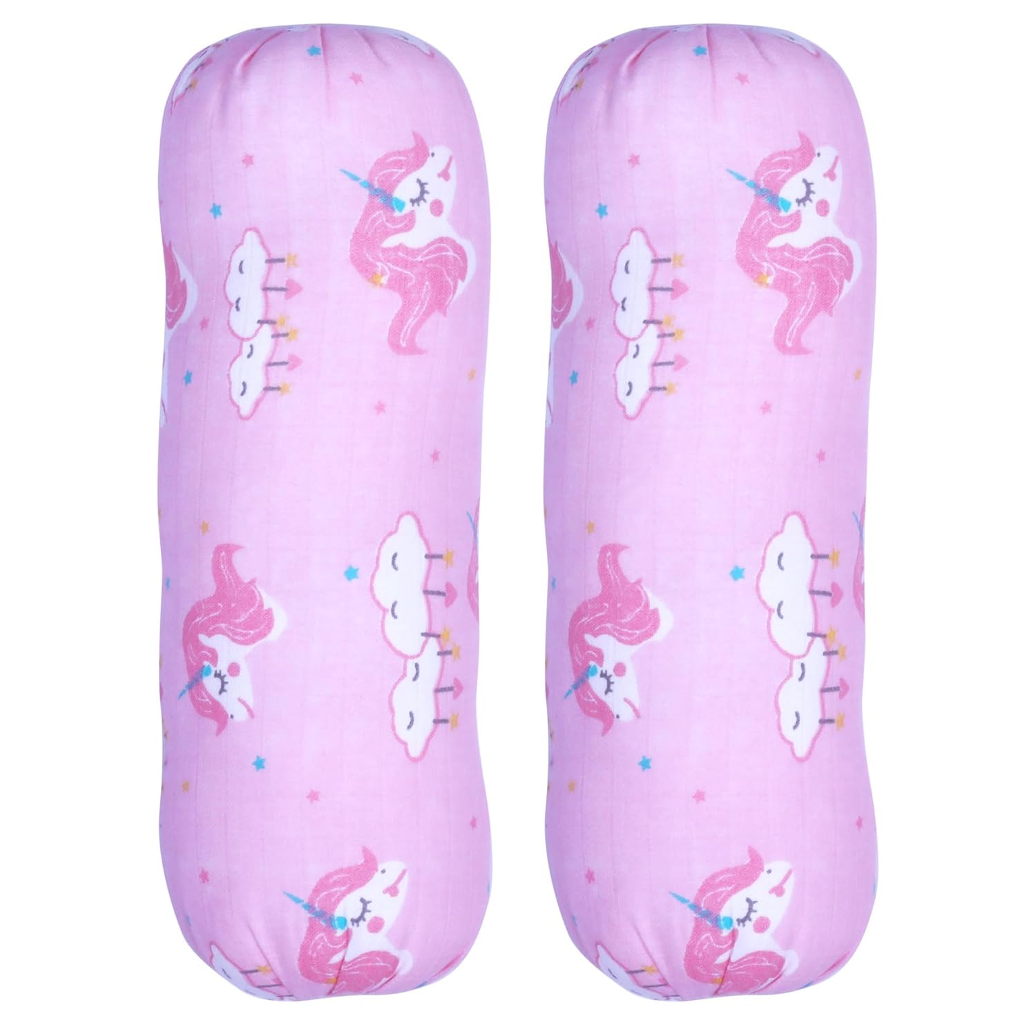 1ST STEP 100% Muslin Cotton Thick New Born Baby Bedding Mattress/Gadda Bed Set for Babies with 2 Side Bolster & Head Pillow (Pink)