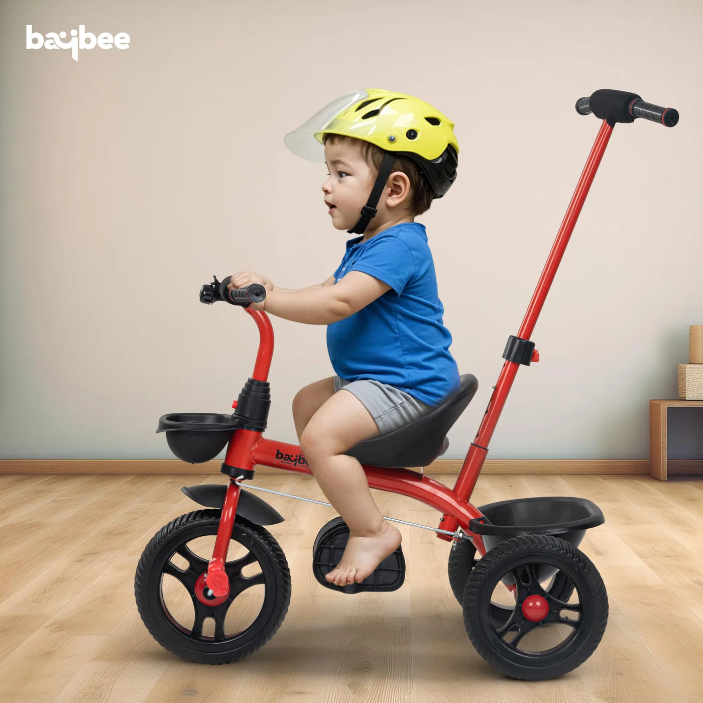 Baybee Trilo 2 in 1 Baby Tricycle for Kids, Smart Kids Tricycle with Parental Push Handle - (RED)