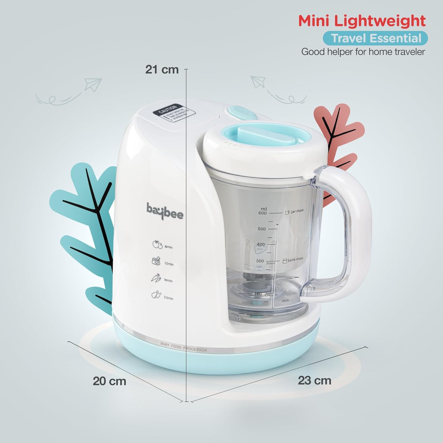 Baybee 4-in-1 Baby Food Processor | Electric Baby Food Maker With Steamer, Chopper, Grinder & Blender | Portable Baby Food Steamer & Puree Maker For Toddlers | BPA-Free,White