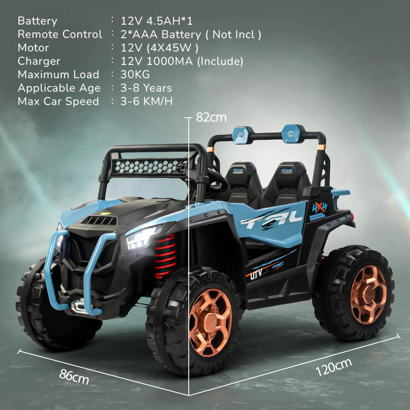 Baybee Rumble Rechargeable Battery Operated Jeep for Kids - Blue
