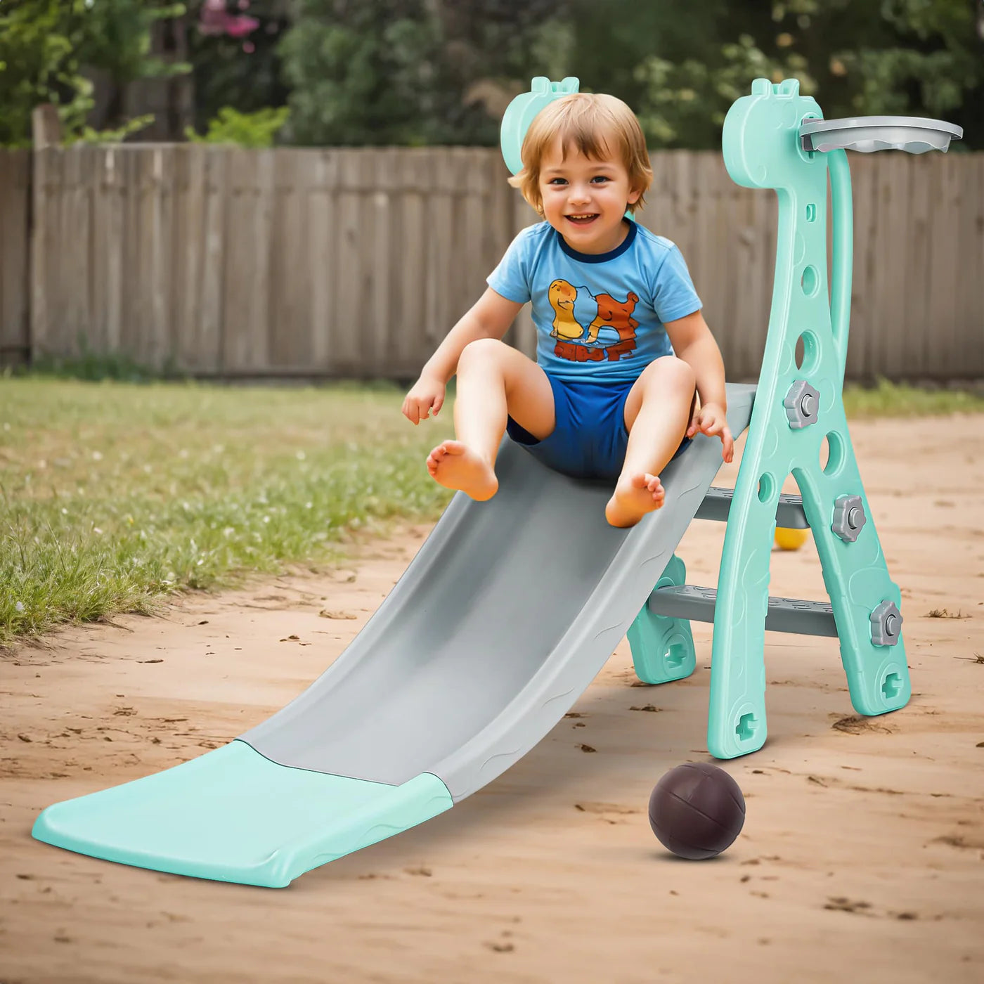 Playgro Foldable Baby Kids Garden Slide for Kids/Toddlers/Indoor/Outdoor Preschoolers - 2 in 1 sliders - 2-5 years