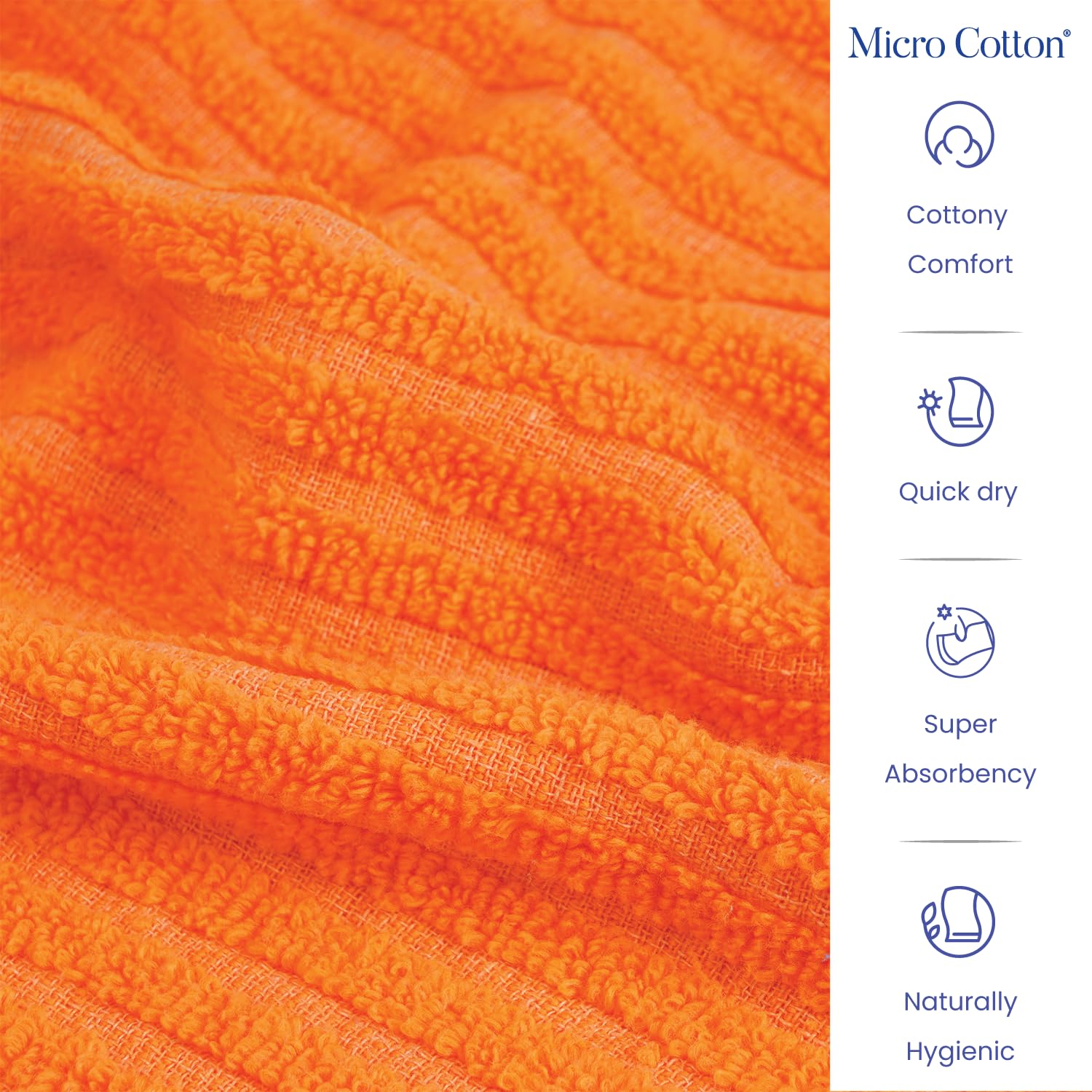 Micro Cotton LuxeLite Versatile Towel, Orange (size: 58x122 cms)