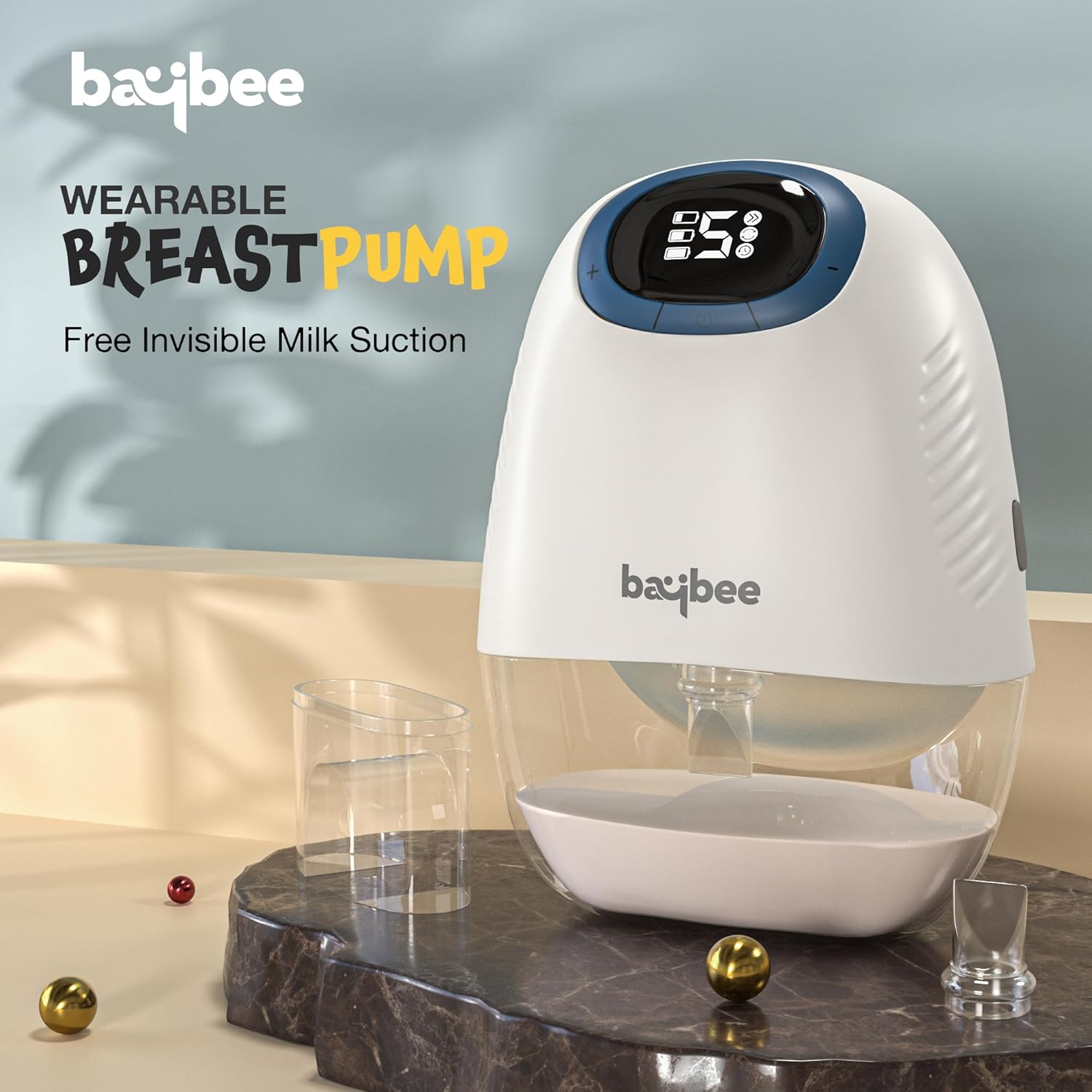 Baybee Silent Wearable Electric Breast Pump (S30) | 4 Mode, 12 Levels, Light & Convenient, Easy Cleaning